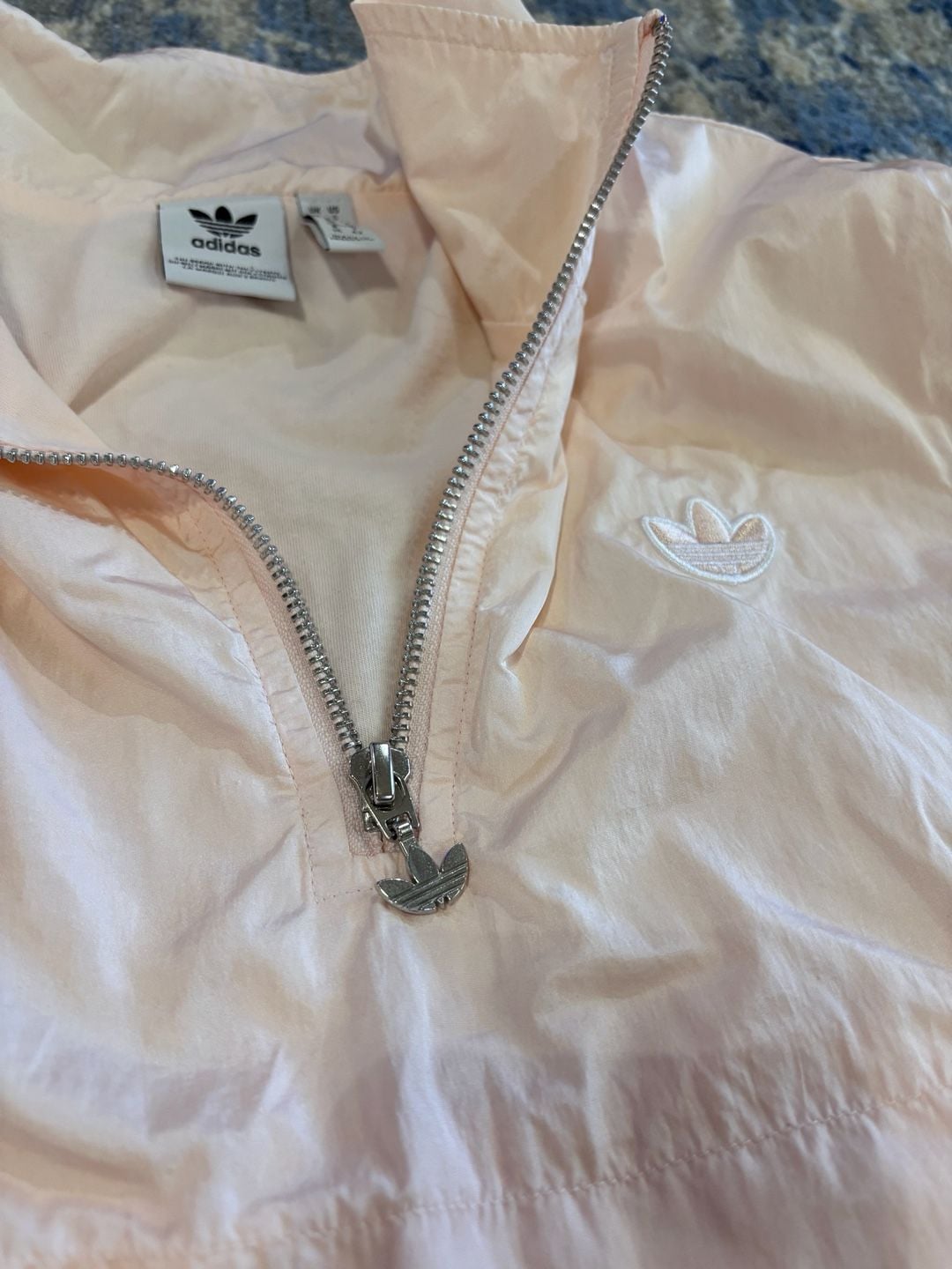 Adidas Windbreaker Size S Pink Cropped Pullover 6