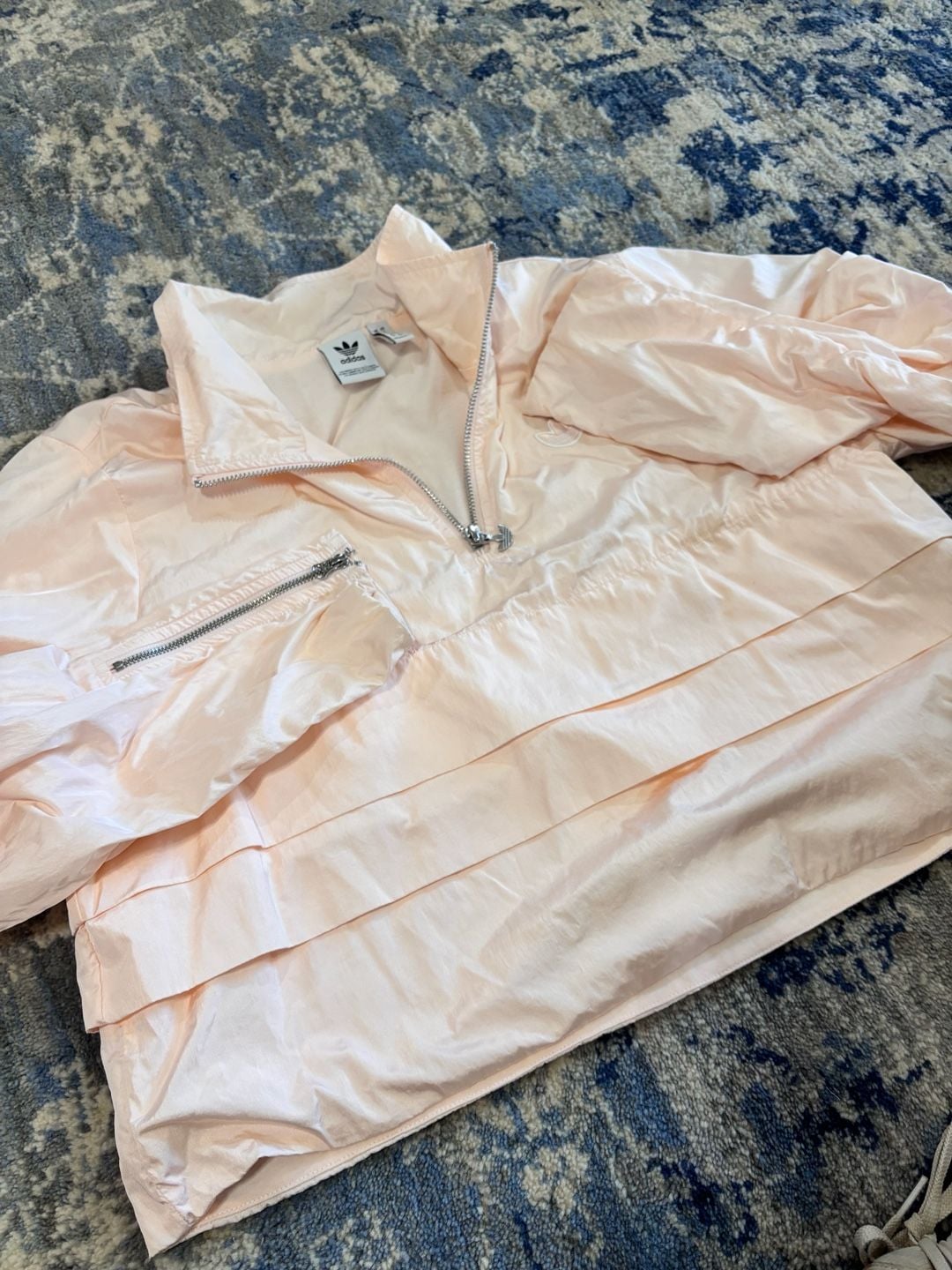 Adidas Windbreaker Size S Pink Cropped Pullover 9