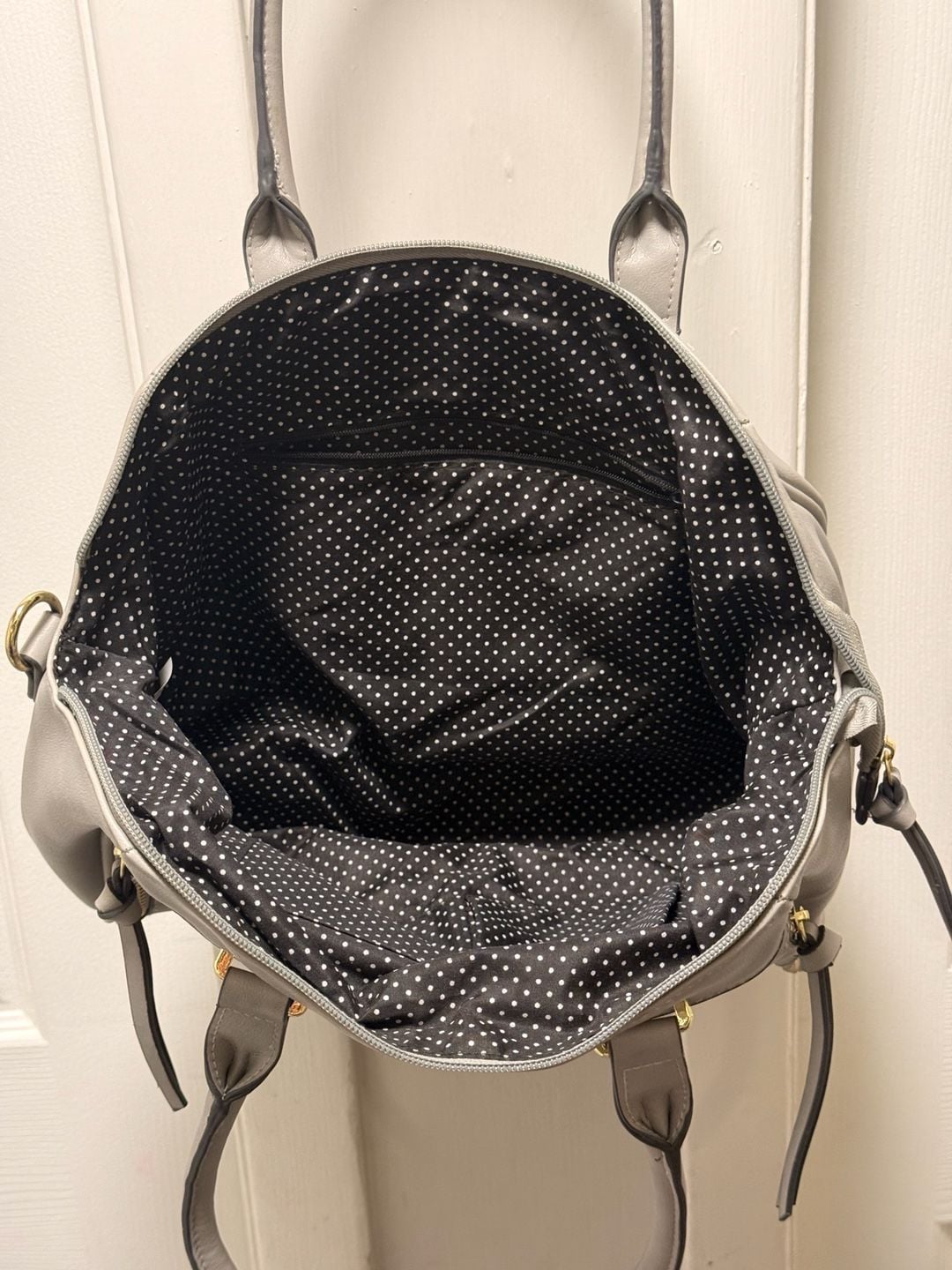 Gray Faux Leather Handbag 3
