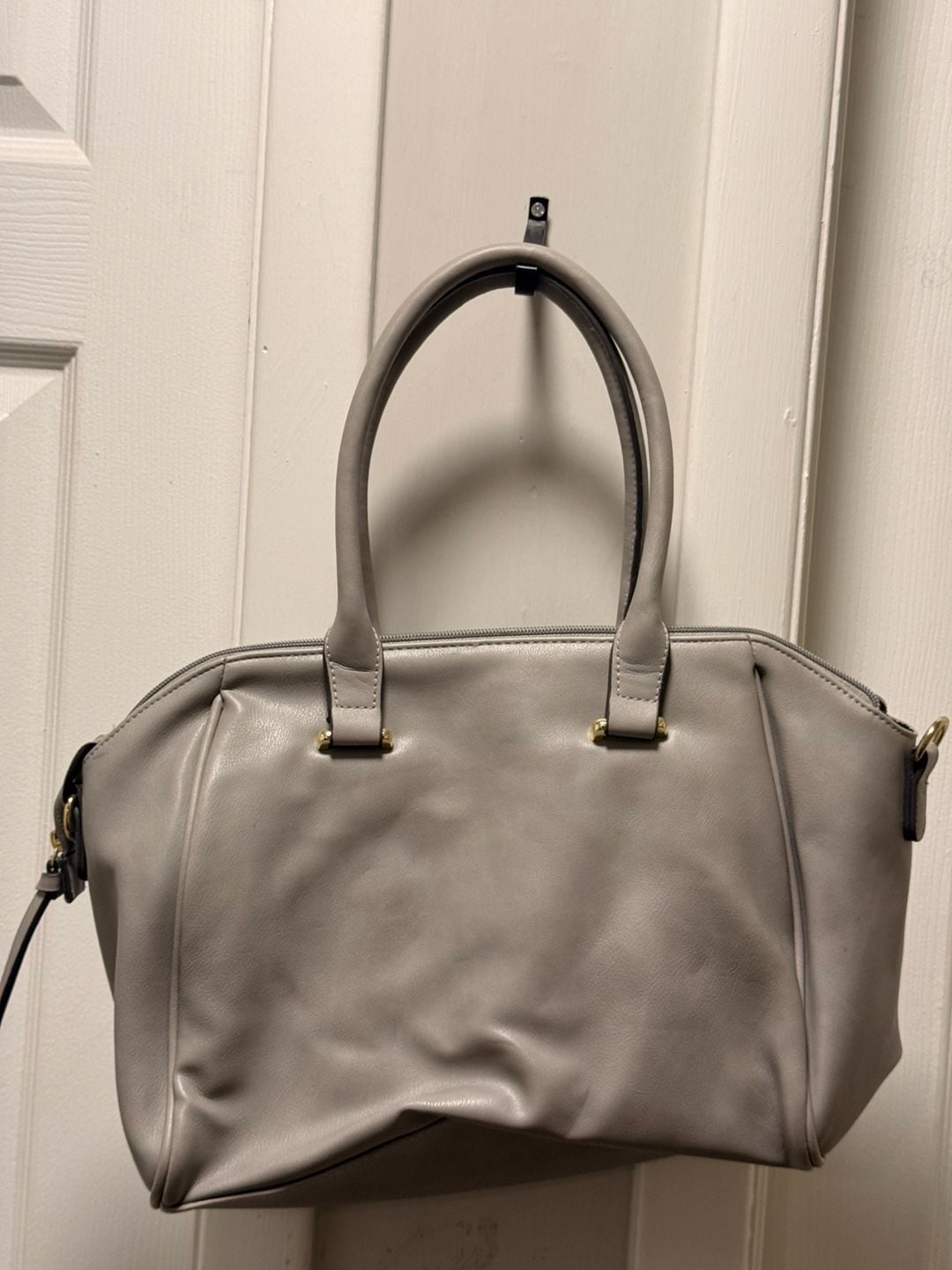 Gray Faux Leather Handbag 4