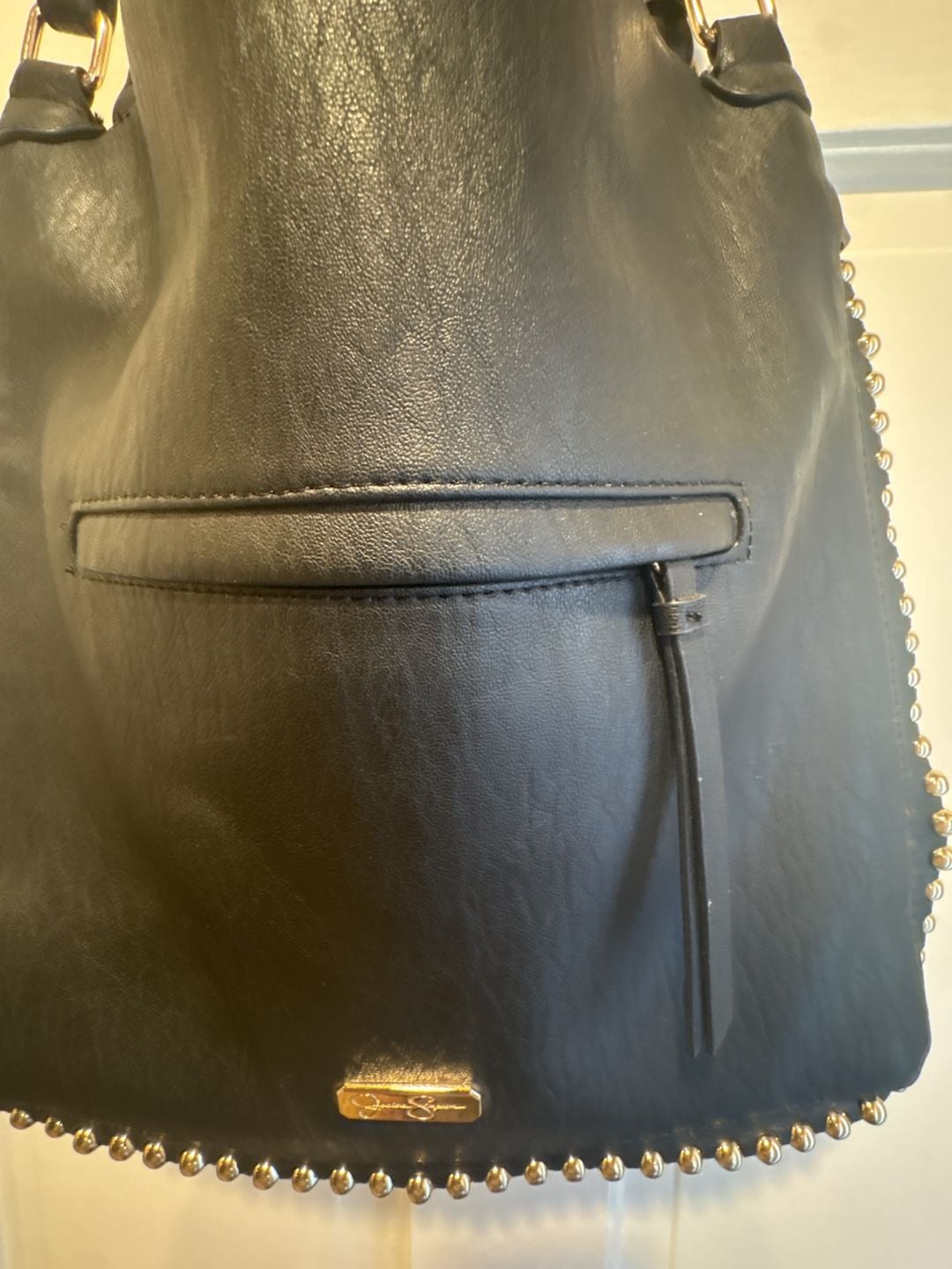 Jessica Simpson Black Studded Hobo Shoulder Bag 9