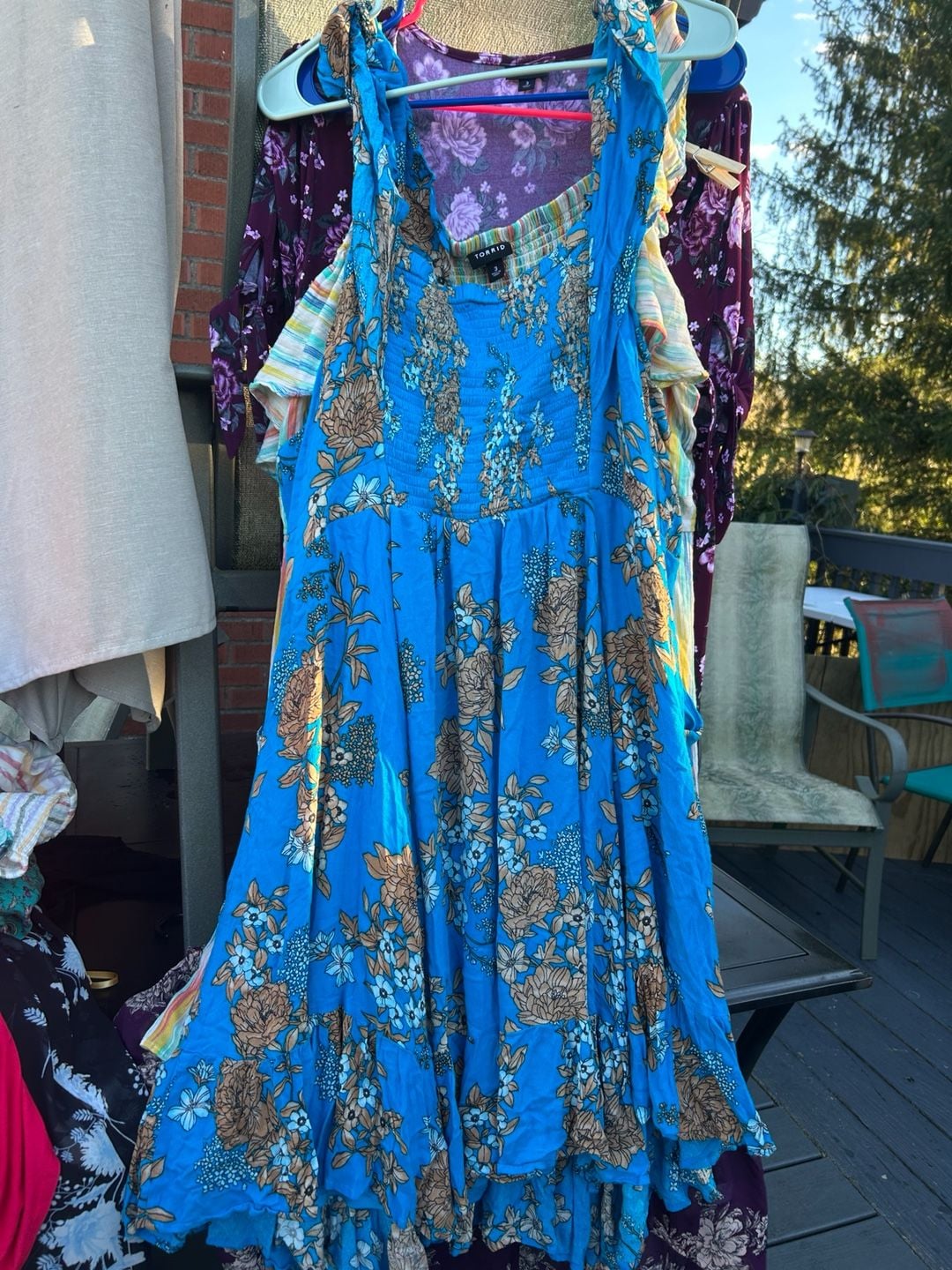 Torrid Blue Floral Cold Shoulder Dress 2