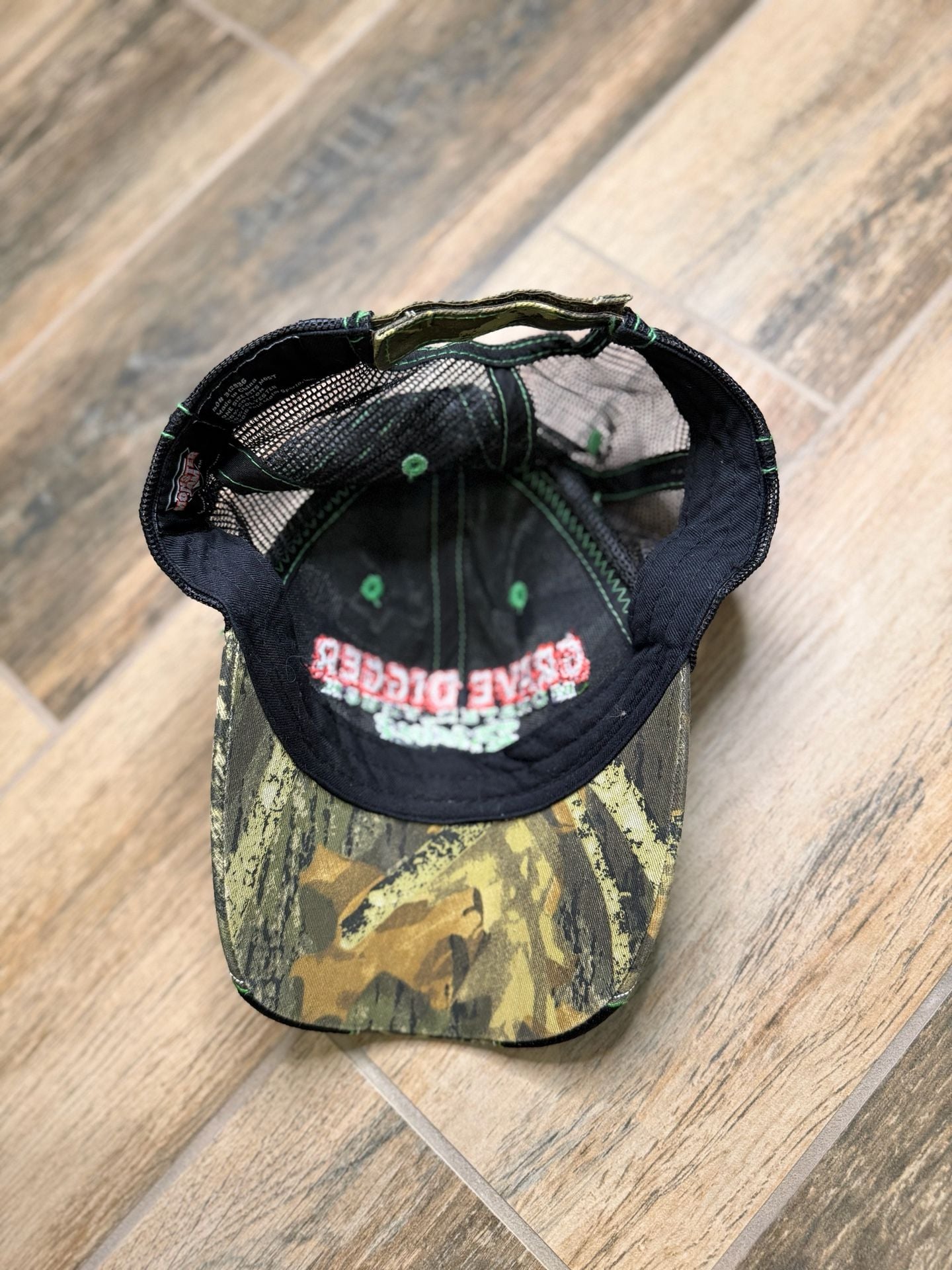 Monster Jam Grave Digger Racing Flames Camo Mesh Trucker Hat 5