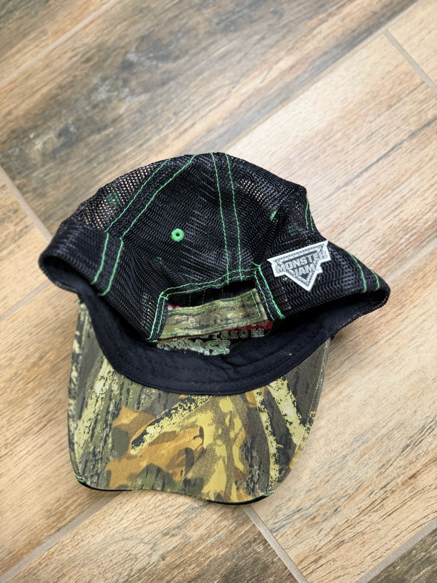 Monster Jam Grave Digger Racing Flames Camo Mesh Trucker Hat 6