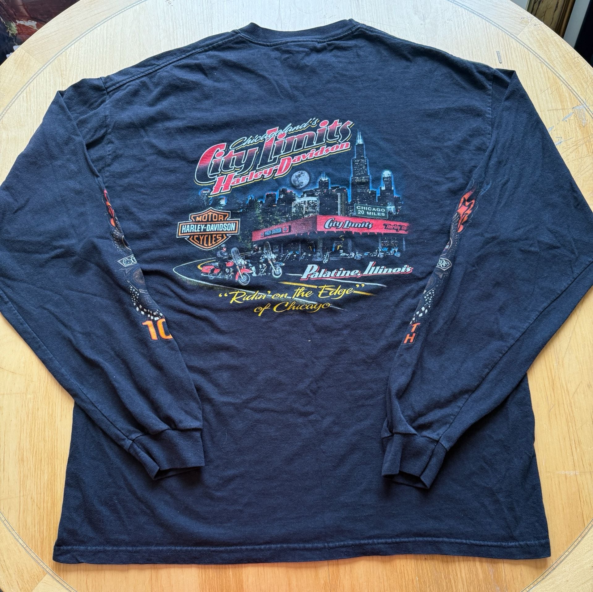 Harley-Davidson Long Sleeve T-Shirt Size XL Black 105 Years Chicagoland 3