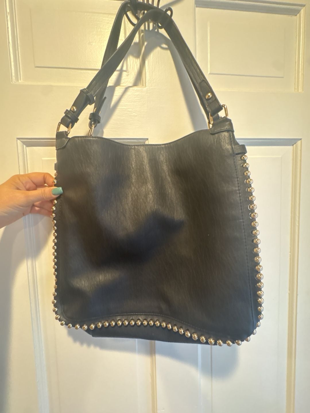 Jessica Simpson Black Studded Hobo Shoulder Bag 10