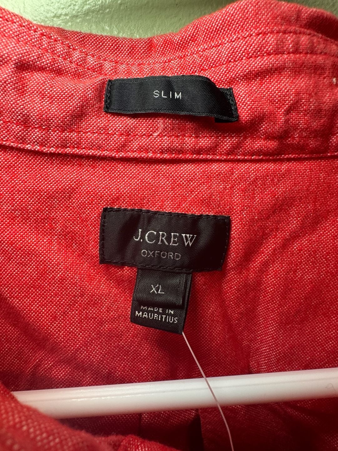 NWT J.Crew Men’s XL Slim Oxford Shirt Red 100% Cotton Button Down Preppy 93810 4
