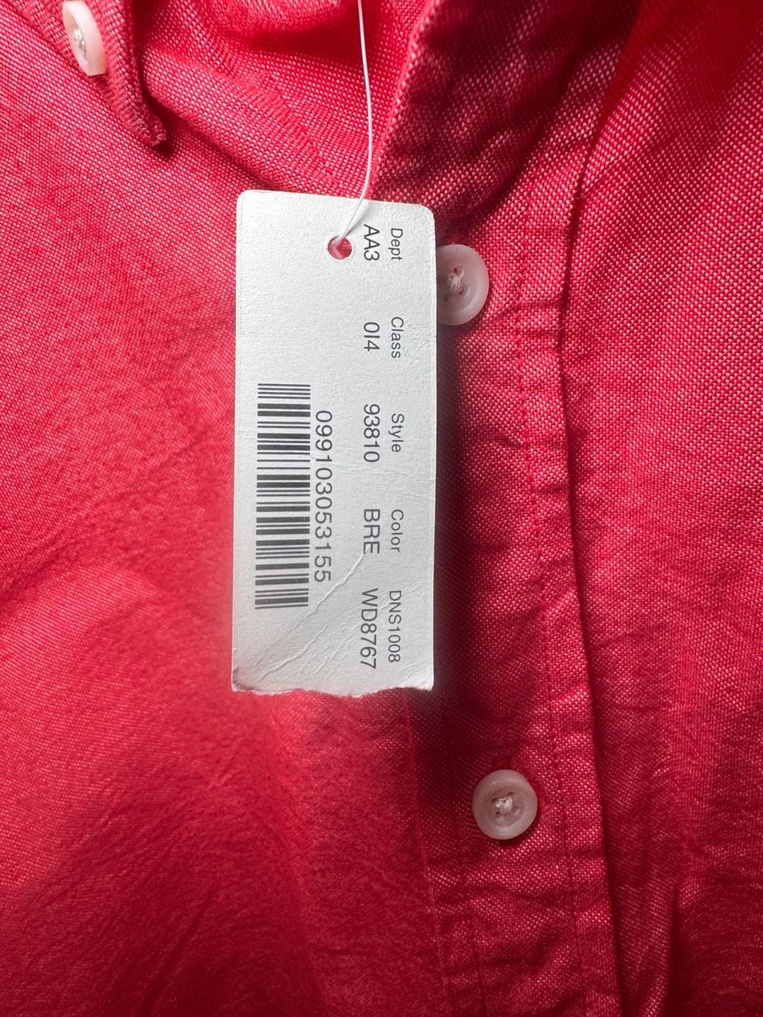 NWT J.Crew Men’s XL Slim Oxford Shirt Red 100% Cotton Button Down Preppy 93810 6