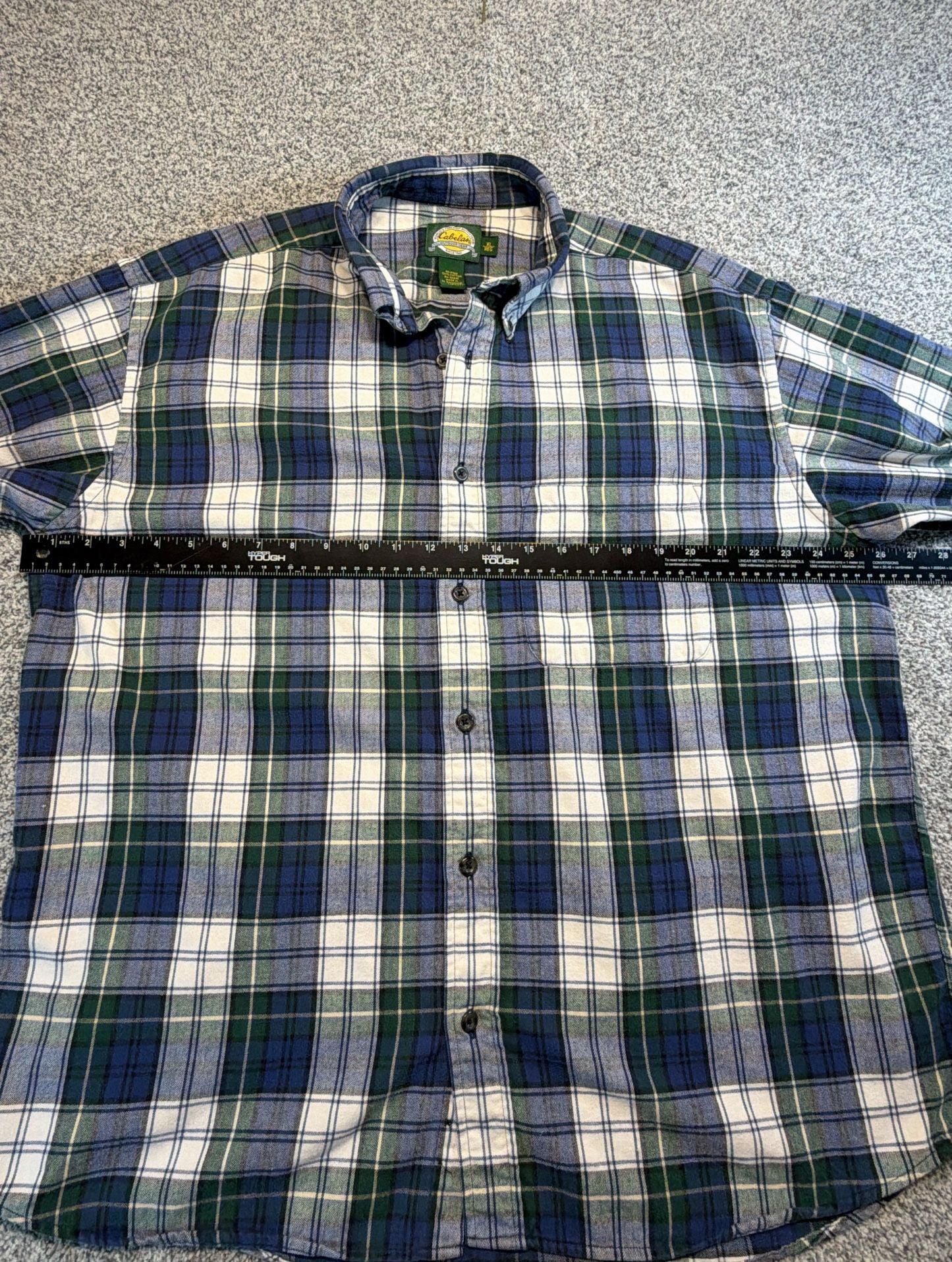 Cabela's Plaid Flannel Men’s Size XL Reg 100% Cotton Long Sleeve Shirt 6