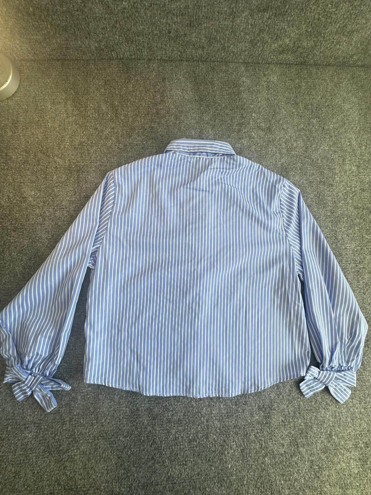 Colette Rose New Striped Button-Down Shirt Size L Blue 5