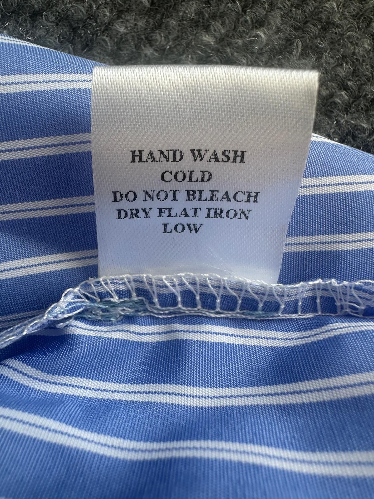 Colette Rose New Striped Button-Down Shirt Size L Blue 10