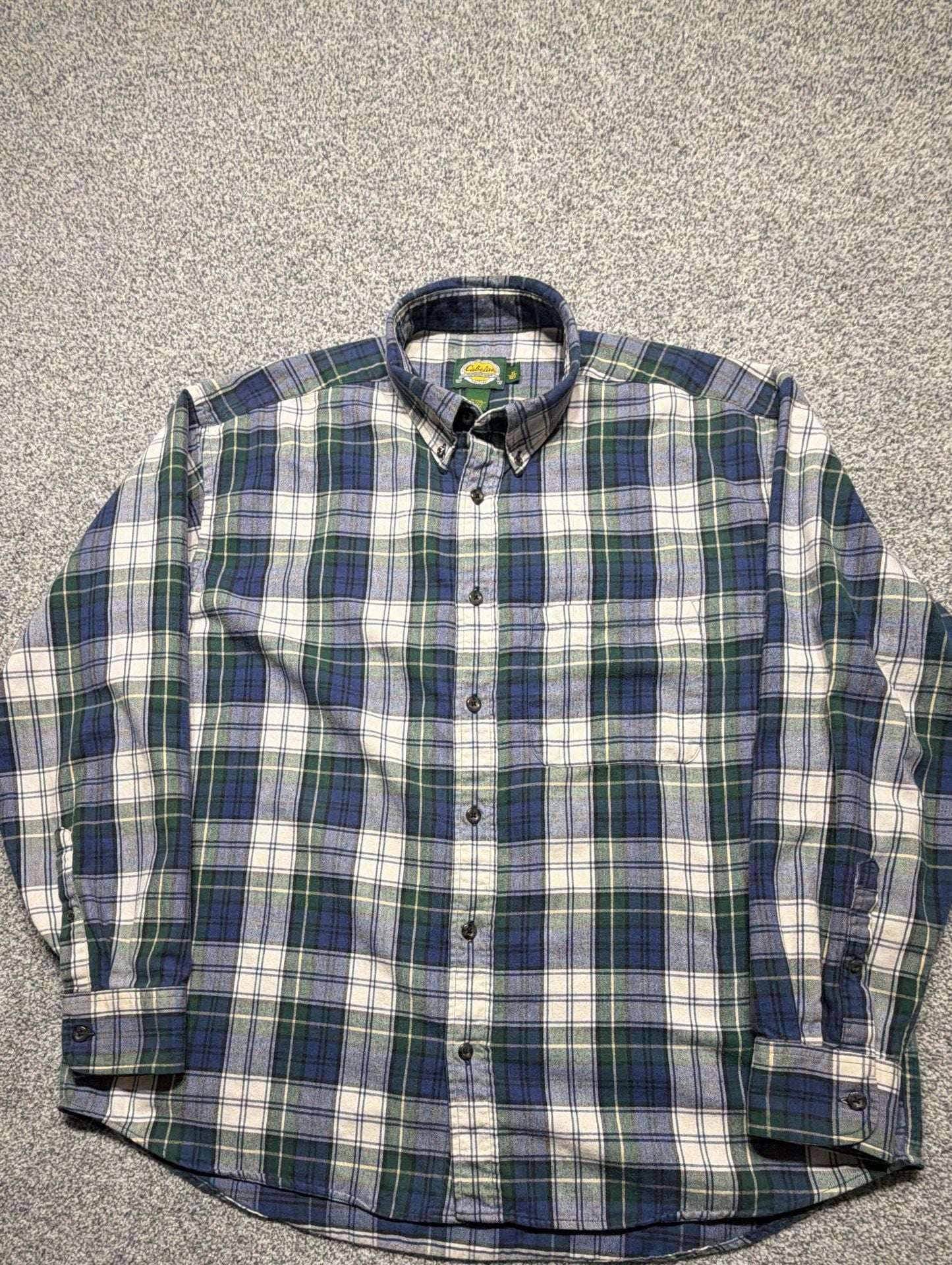 Cabela's Plaid Flannel Men’s Size XL Reg 100% Cotton Long Sleeve Shirt 2