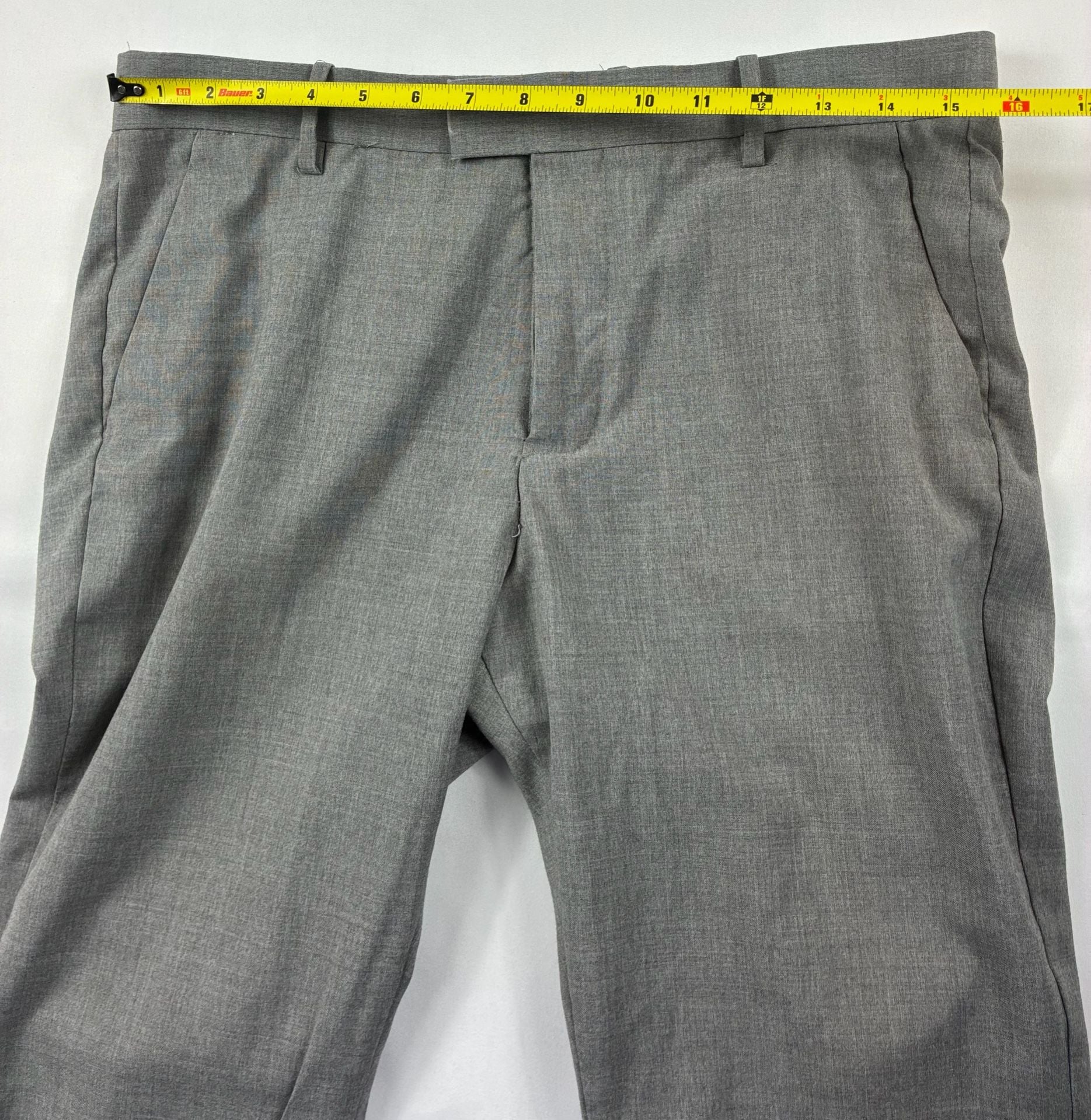 H&M Slim Fit Pants Size 33R Gray Dress Slacks 7
