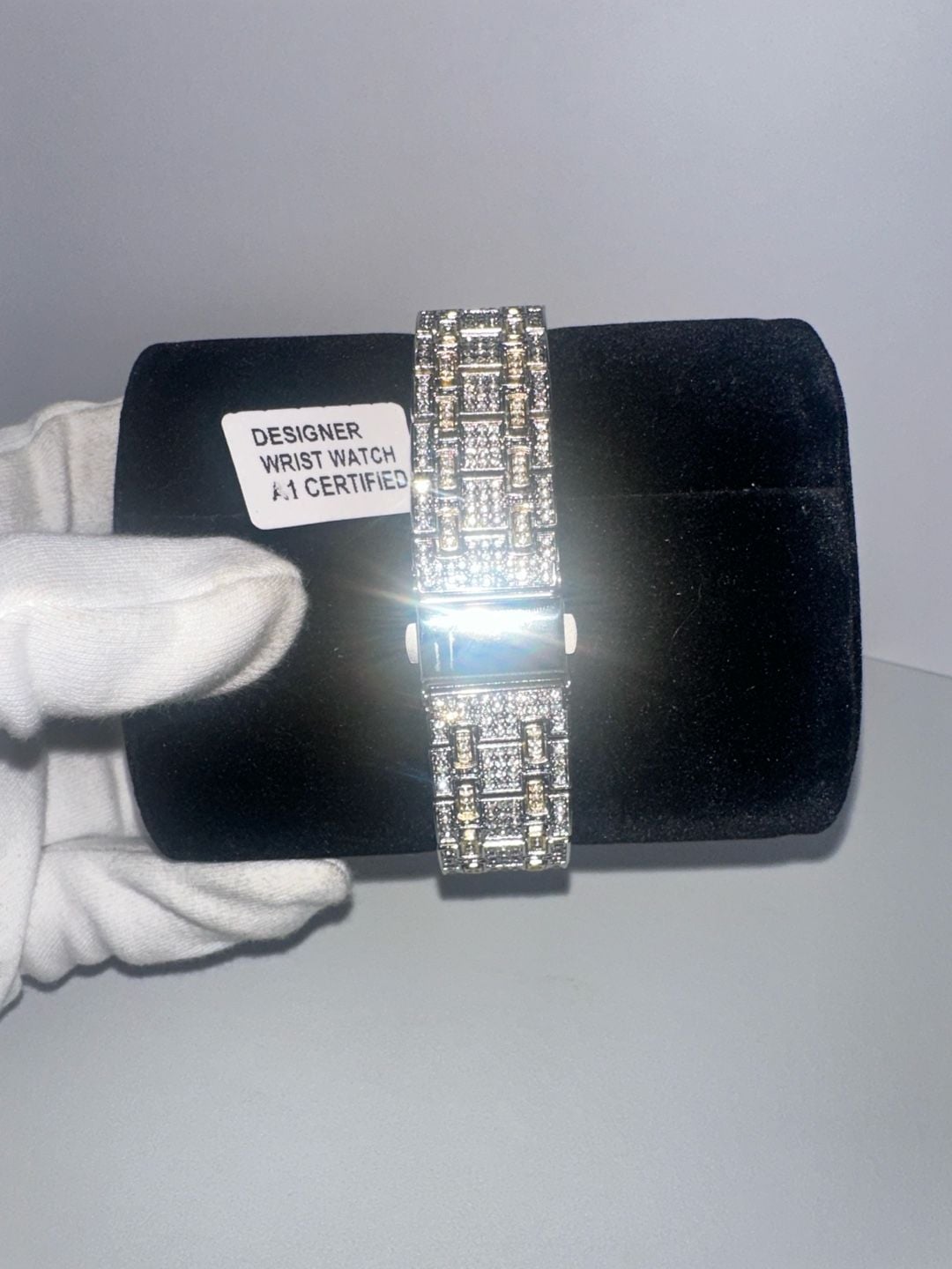 Two-Tone Gold & Silver Iced Out Rhinestone Fashion Watch 3