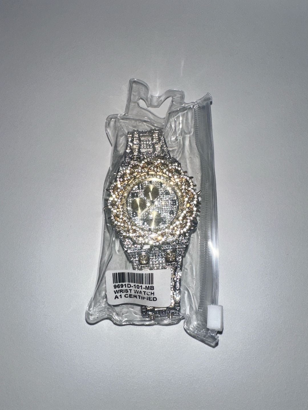 Two-Tone Gold & Silver Iced Out Rhinestone Fashion Watch 5