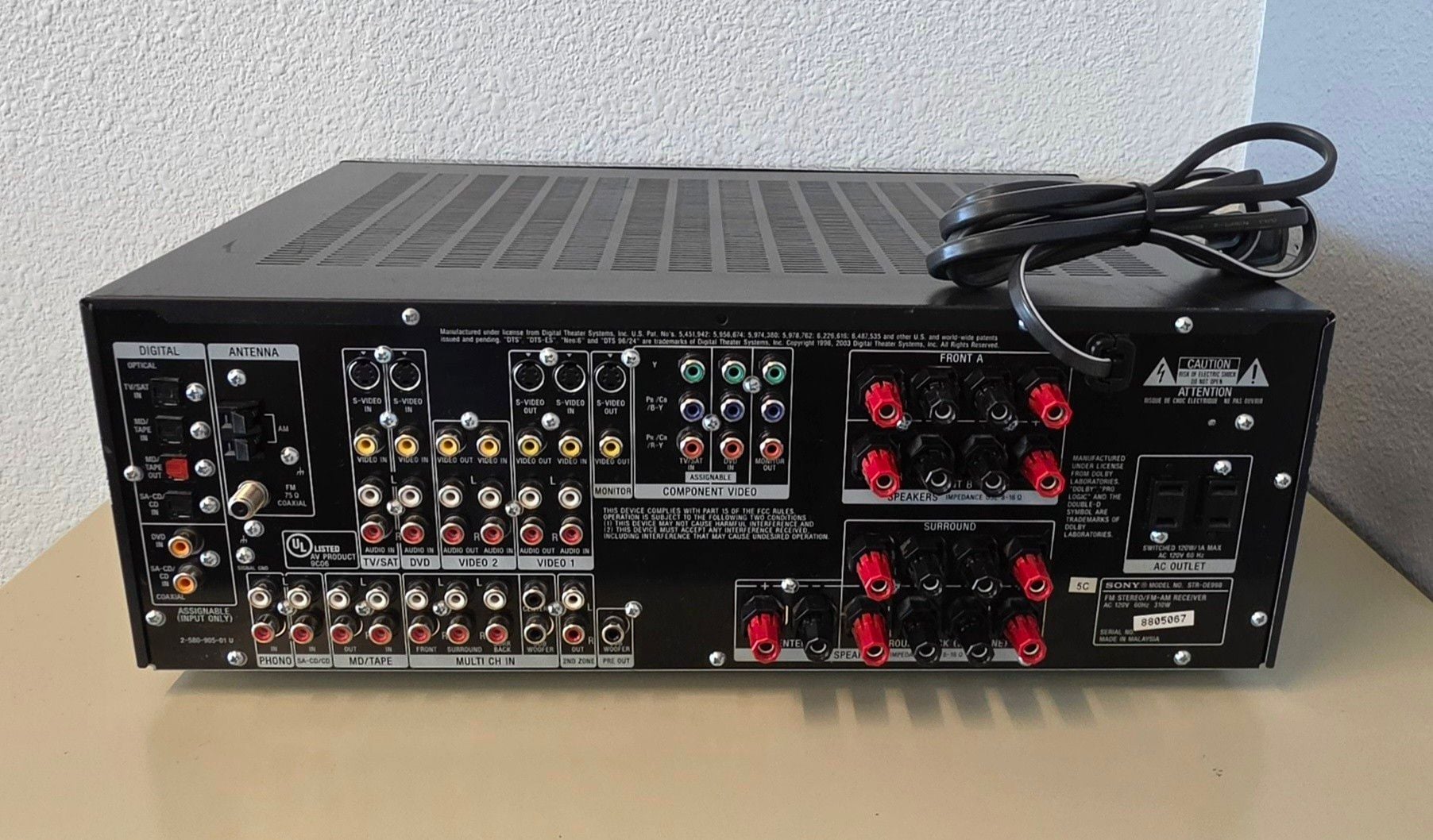 Sony STR-DE998 Digital Audio Video Control Center Receiver 2