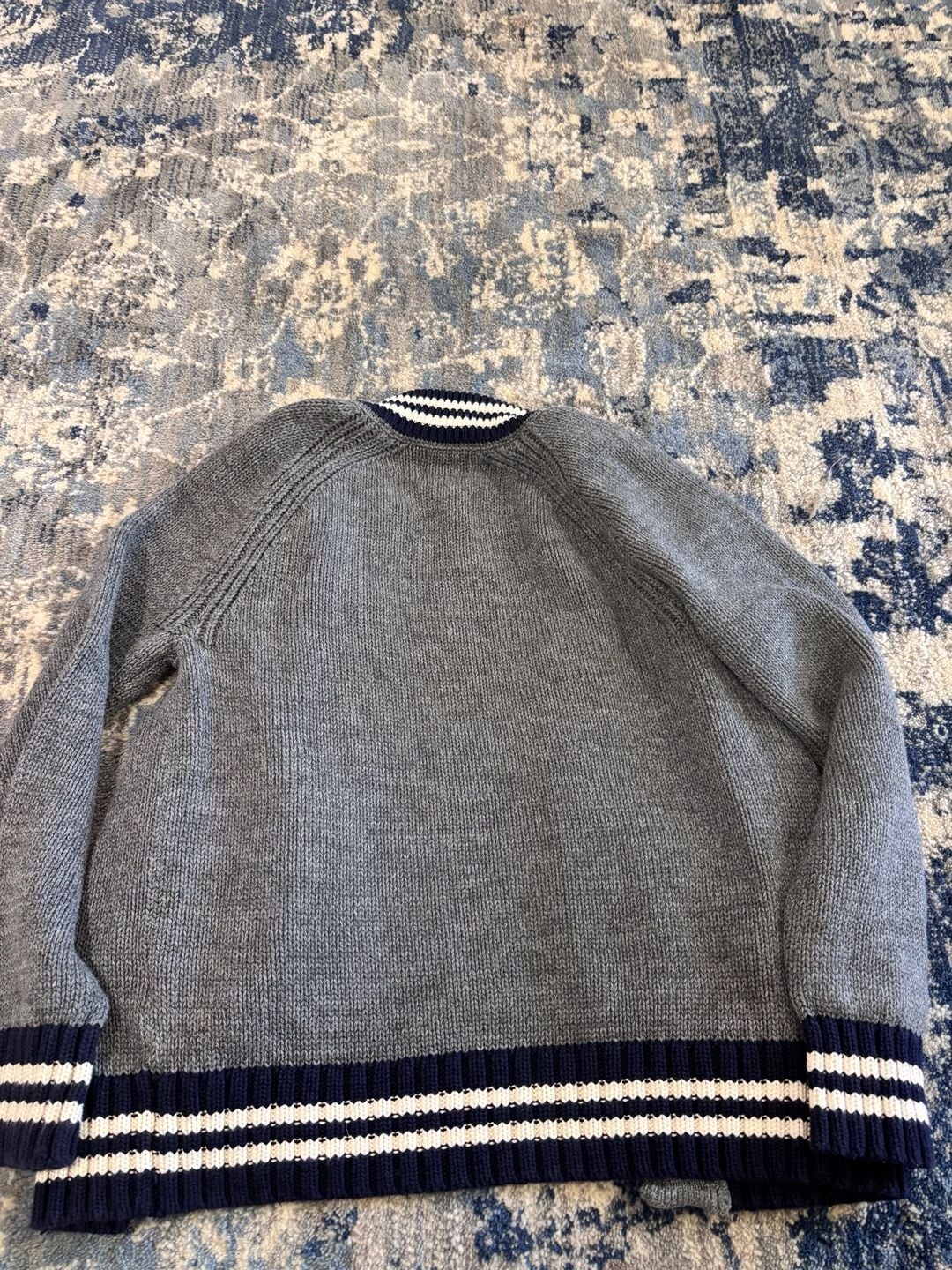 GapKids throwback Cardigan Size M 8 Gray Cotton Varsity 7