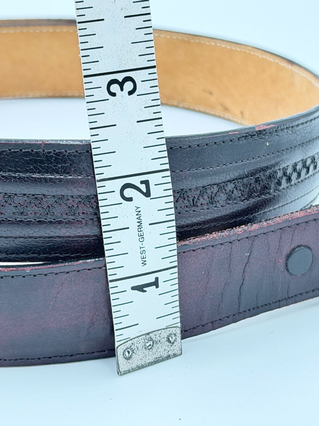 Lucchese Leather Belt Size 40 Black Brown Western Tooled 5