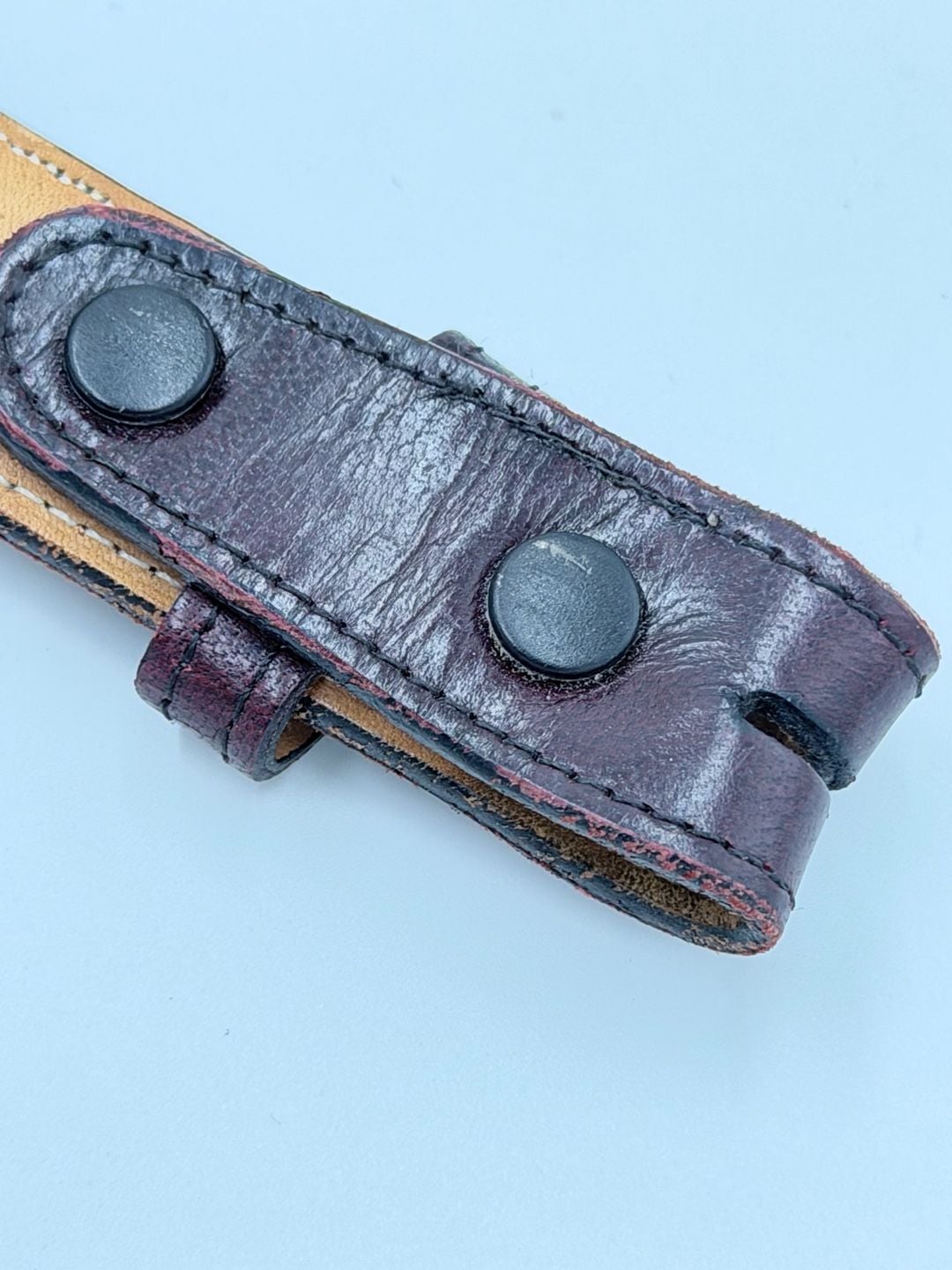 Lucchese Leather Belt Size 40 Black Brown Western Tooled 6