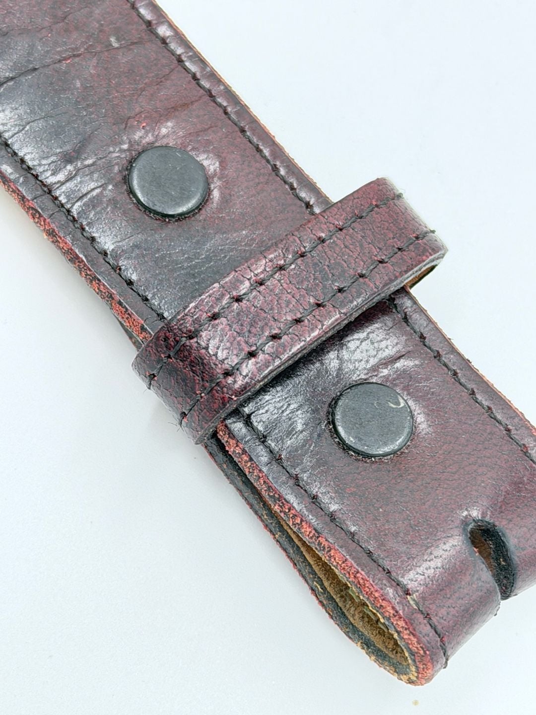 Lucchese Leather Belt Size 40 Black Brown Western Tooled 7