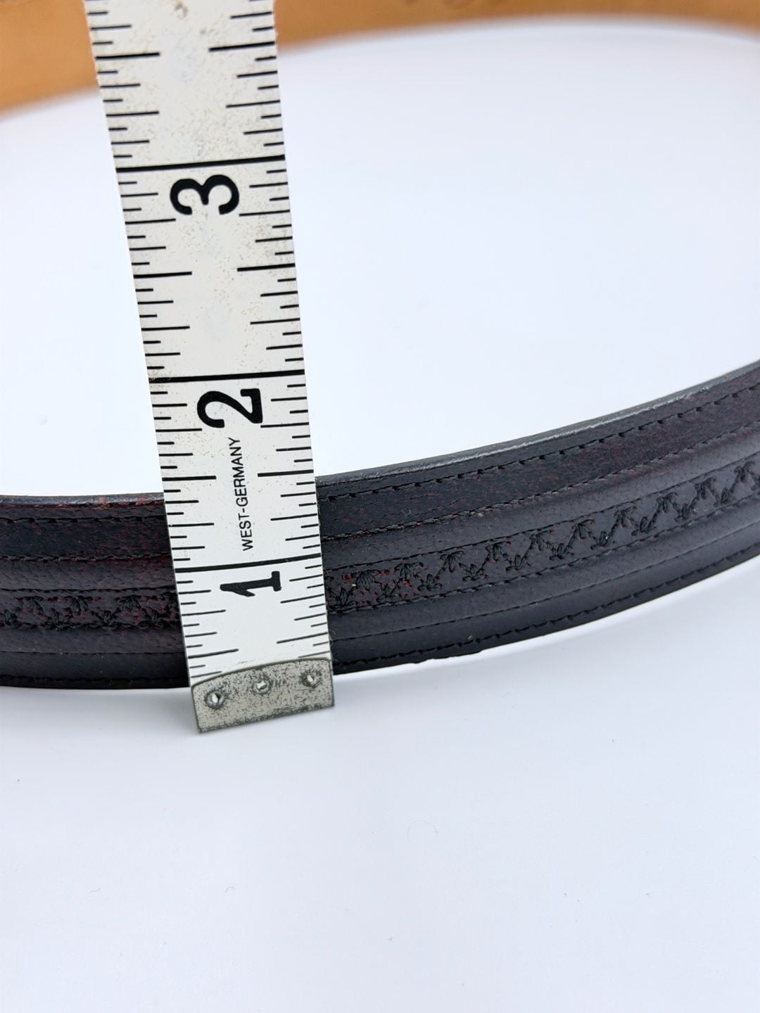 Lucchese Leather Belt Size 40 Black Brown Western Tooled 10