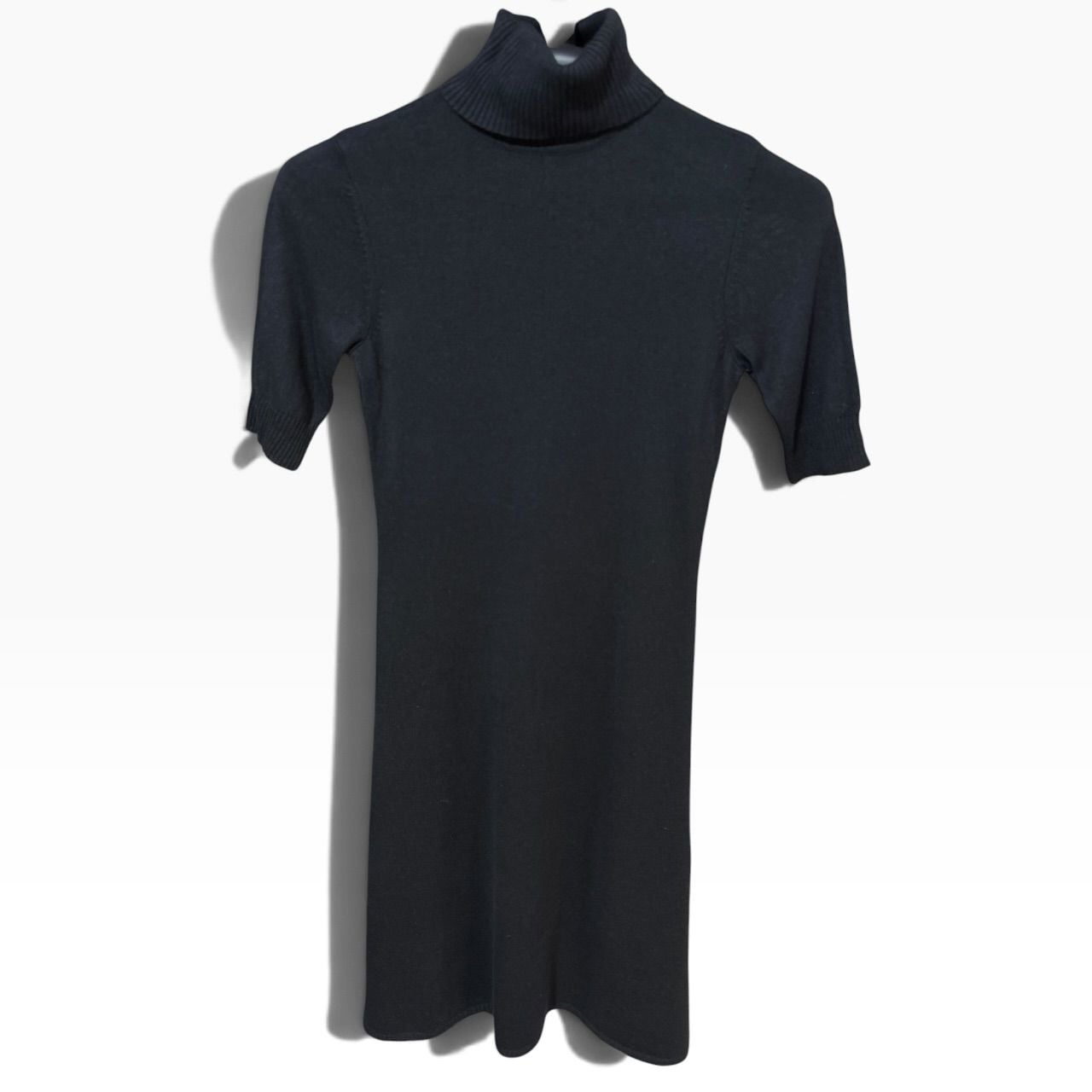 Lauren Ralph Lauren Silk Cashmere Turtleneck Midi Dress XS Black 4