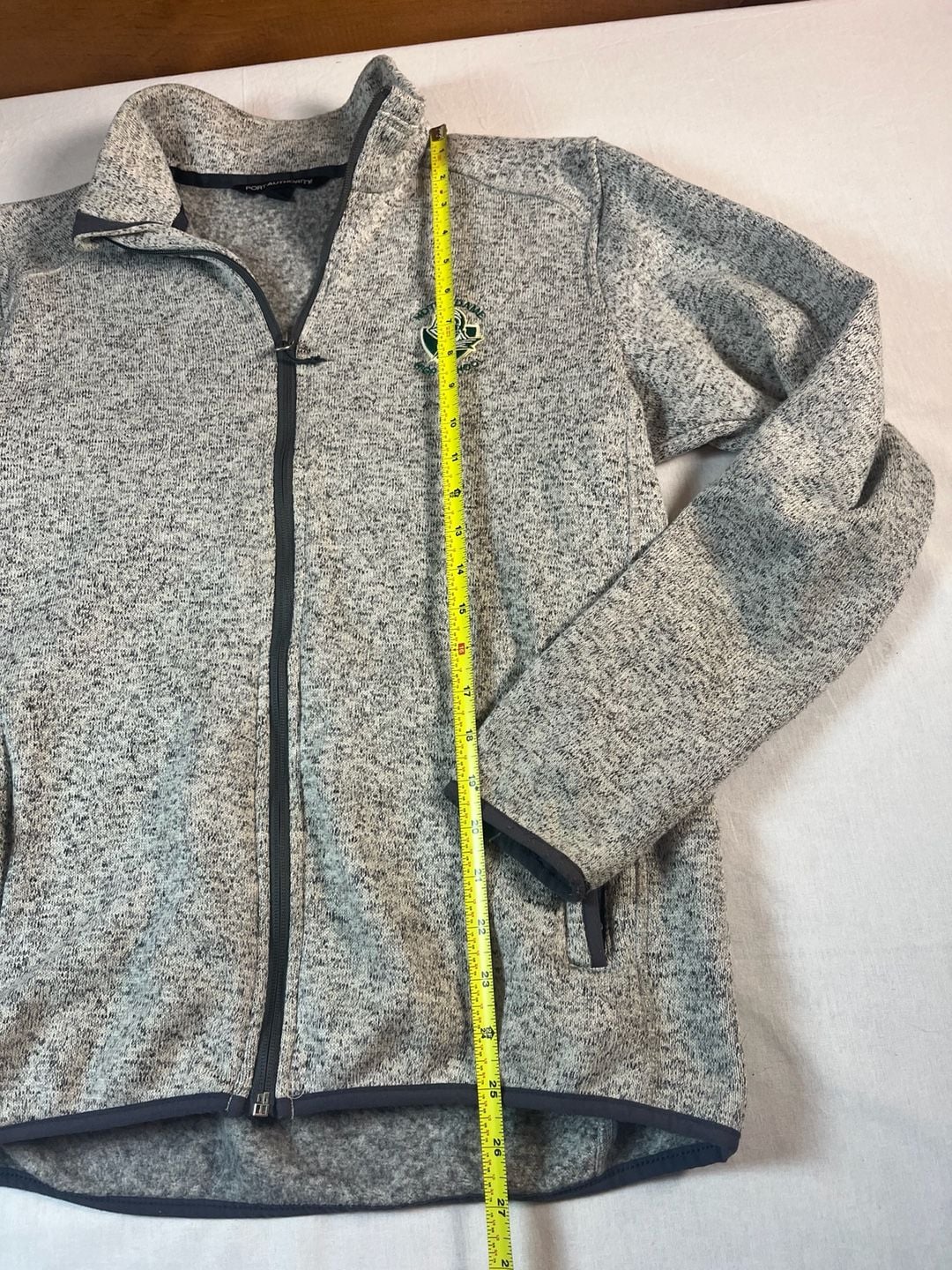 Port Authority Notre Dame High School Fleece Jacket Size M Gray Full Zip 7