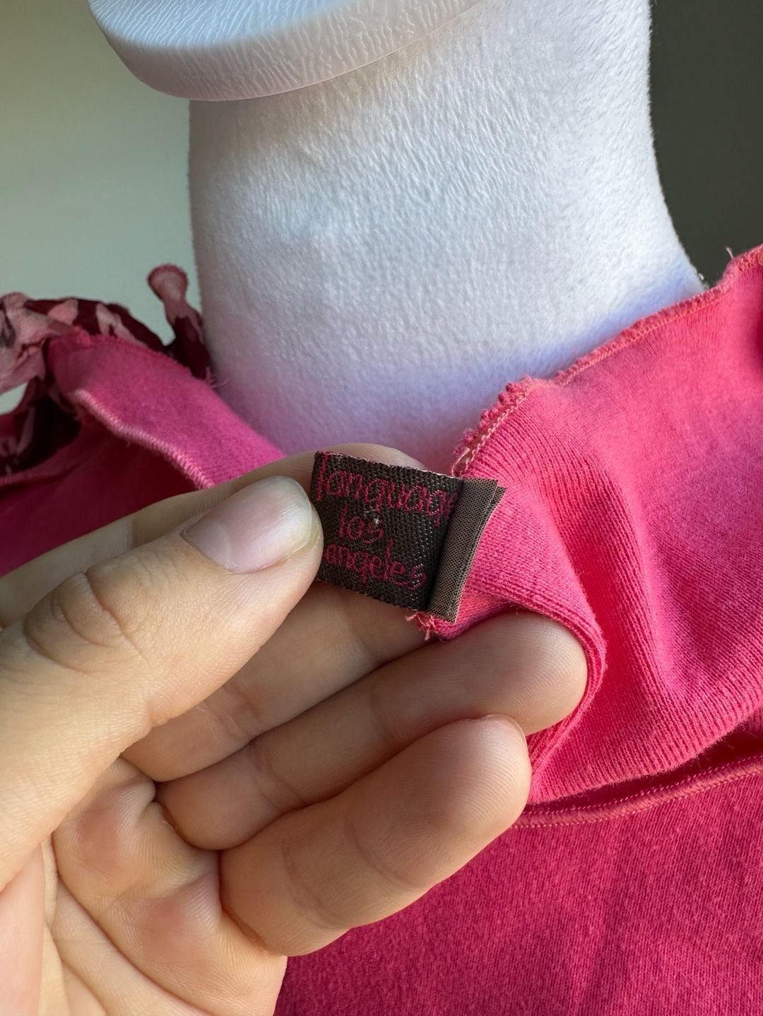 Vintage Y2K Language Los Angeles Pink Ruffle Top - Size S 5