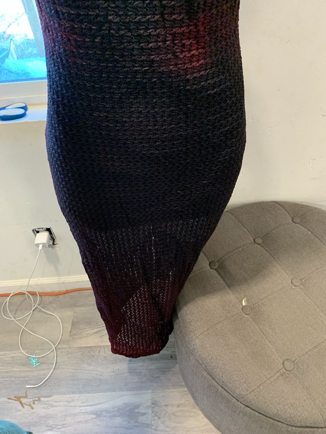 Byer Too! Maxi Dress Size 9 Red Black Ombre Textured Keyhole 3