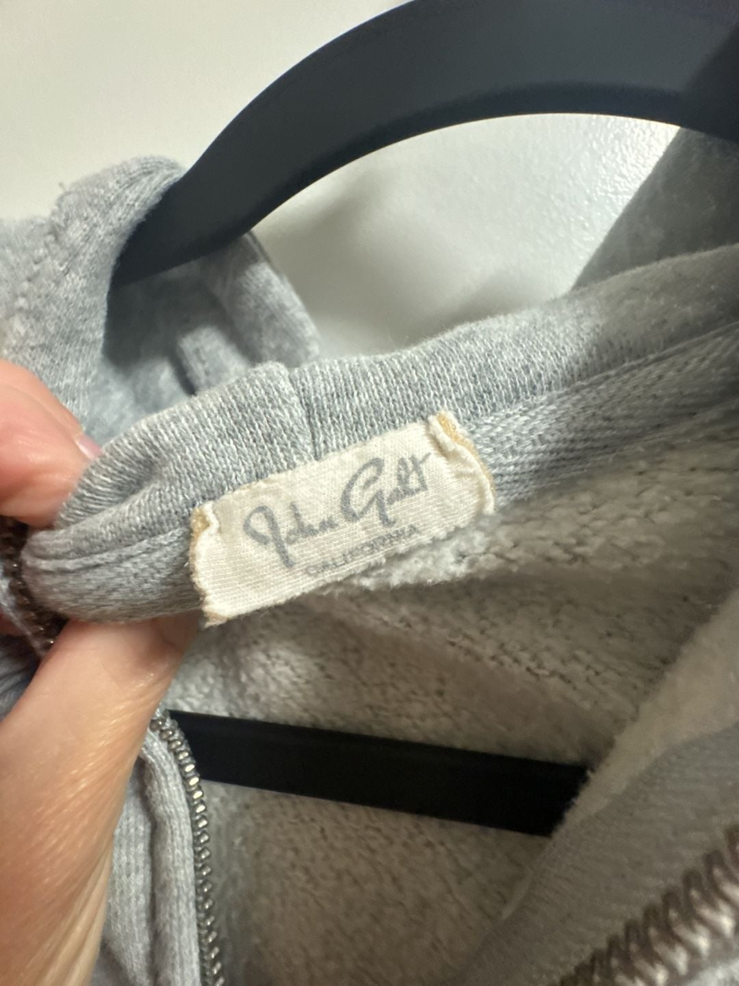 Brandy Melville John Galt Gray Cropped Zip Up Hoodie 4