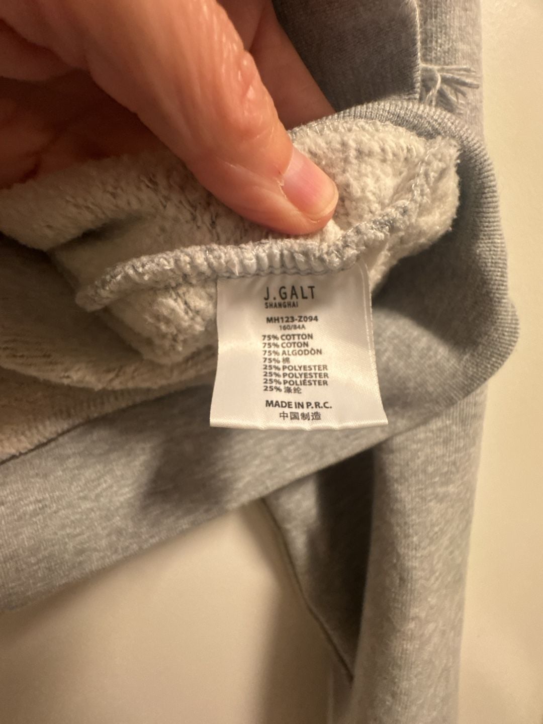 Brandy Melville John Galt Gray Cropped Zip Up Hoodie 5