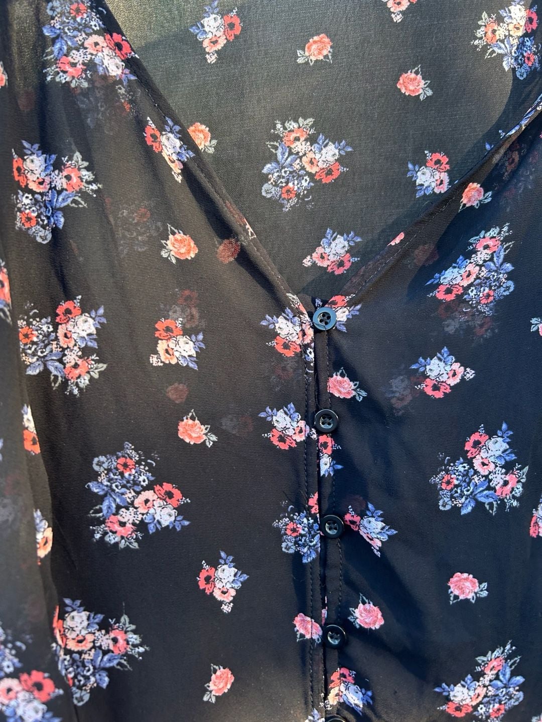 Torrid Black Floral V-Neck Midi Dress Size 4 5