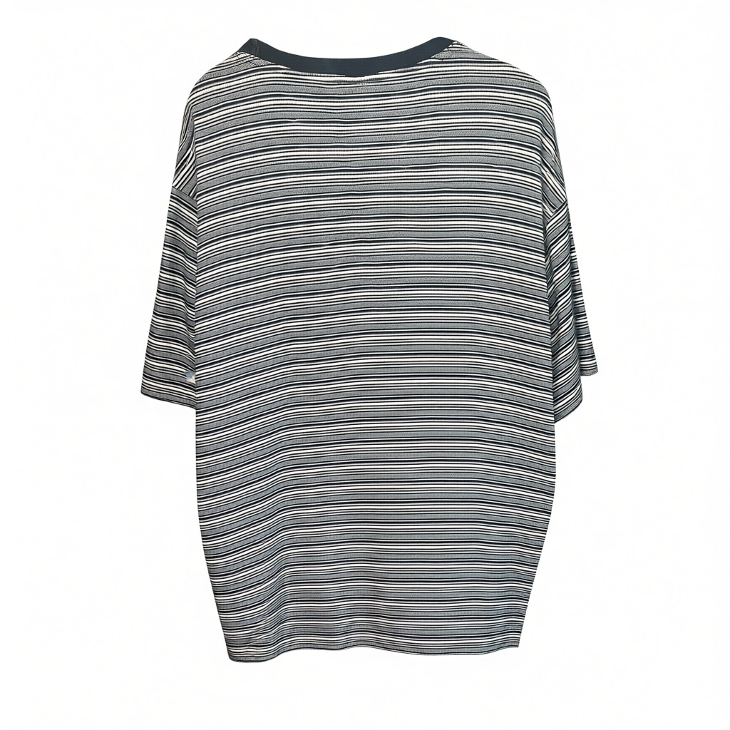 Vtg Levi's Striped T-Shirt Size XL Blue Black Ribbed Short Sleeve Crewneck 3