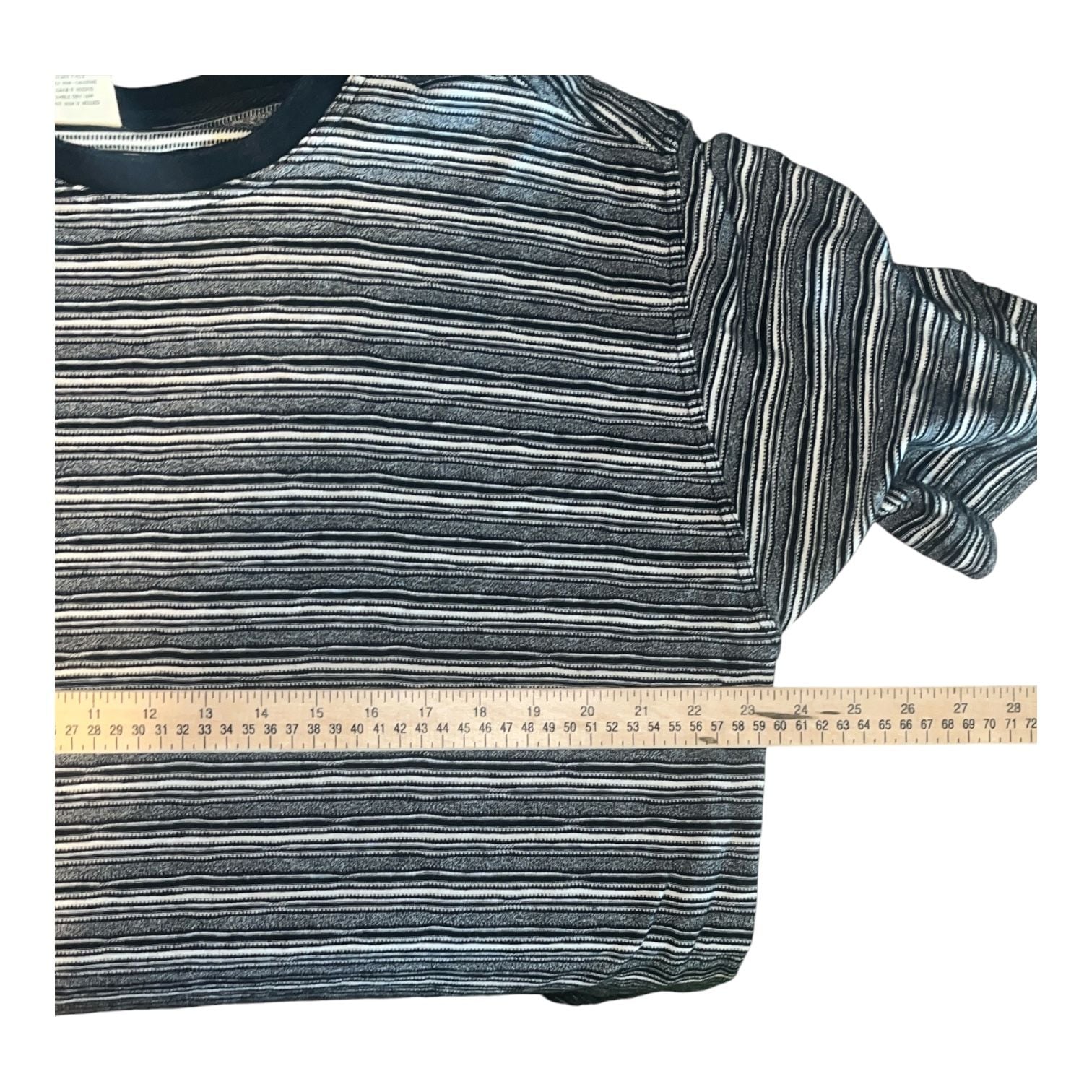 Vtg Levi's Striped T-Shirt Size XL Blue Black Ribbed Short Sleeve Crewneck 5