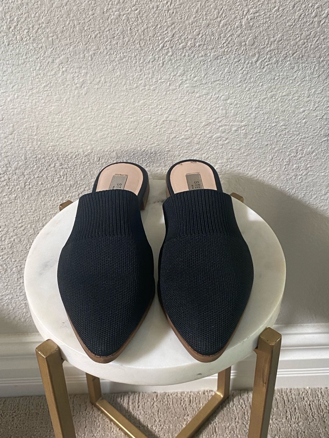 Steven New York Pointed Toe Mules Size 8.5 Black Knit Flats 4