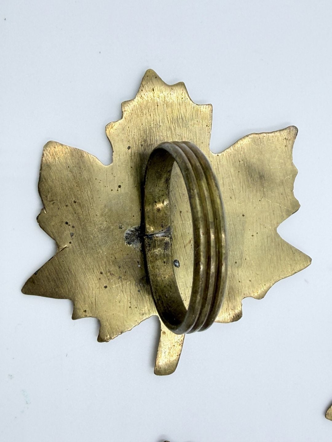 Vintage Brass Maple Leaf Napkin Rings Set of 5 Fall Table Decor 4