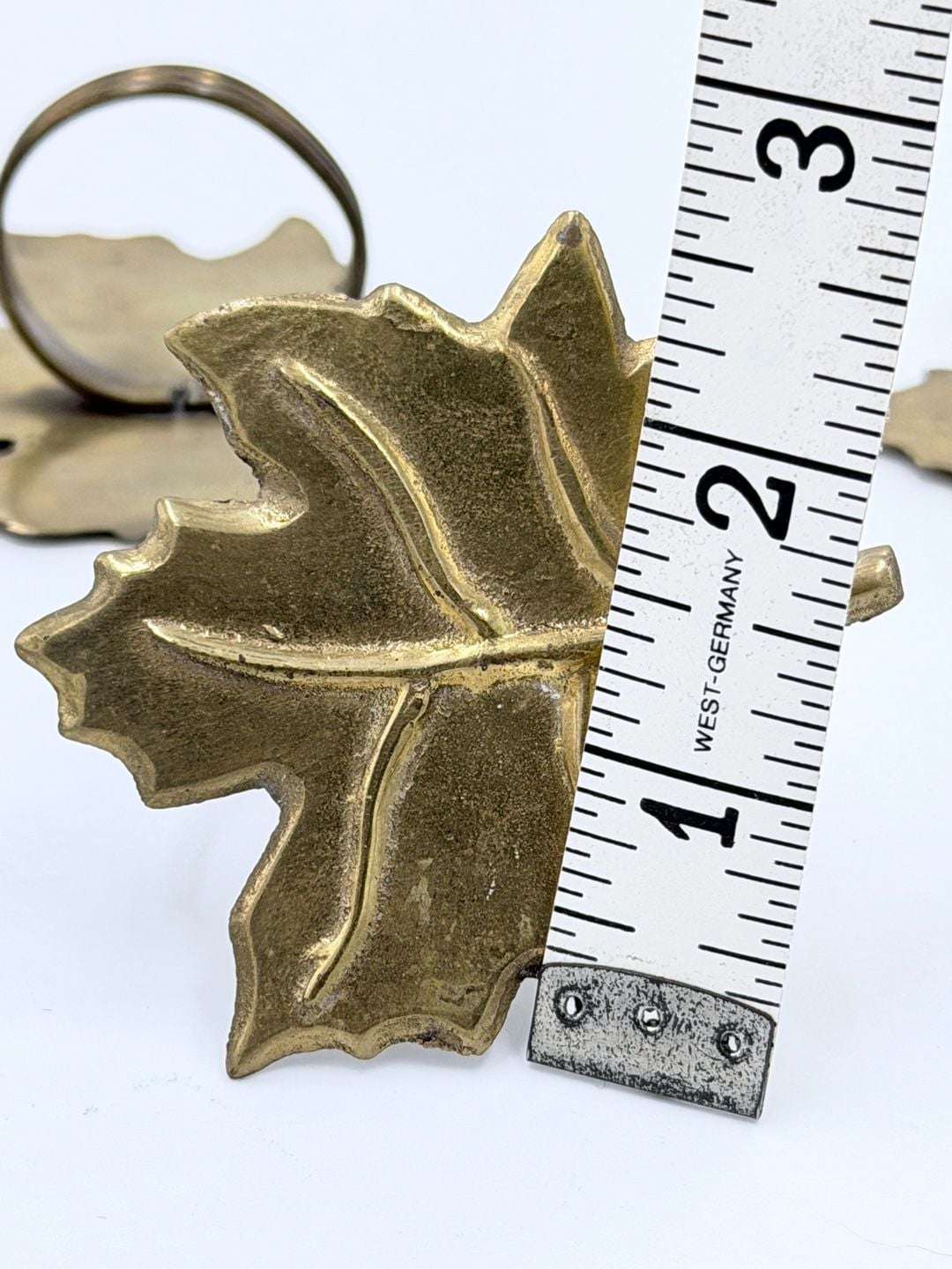 Vintage Brass Maple Leaf Napkin Rings Set of 5 Fall Table Decor 6