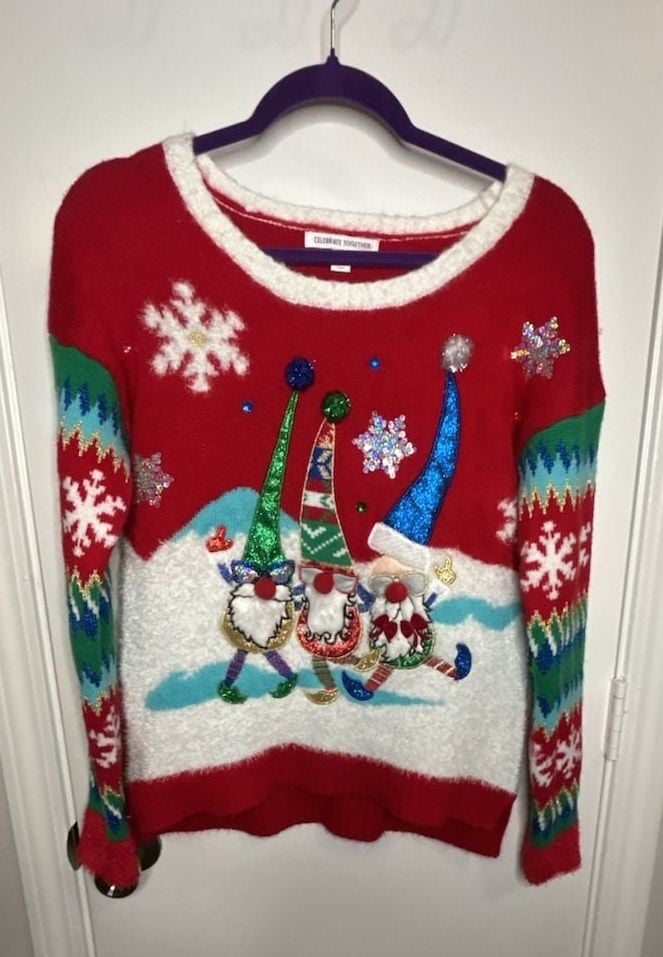 Celebrate Together Christmas Sweater Size S Gnomes Ugly Holiday 2