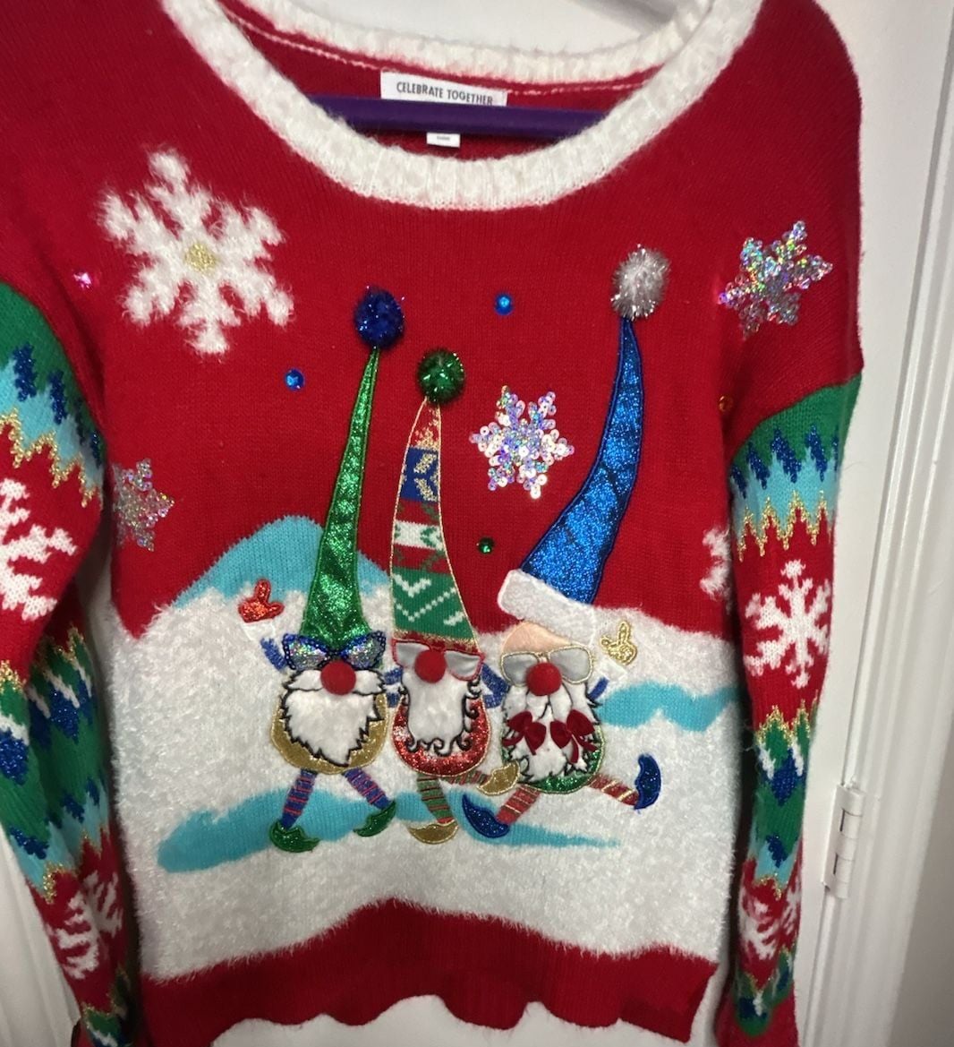 Celebrate Together Christmas Sweater Size S Gnomes Ugly Holiday 3