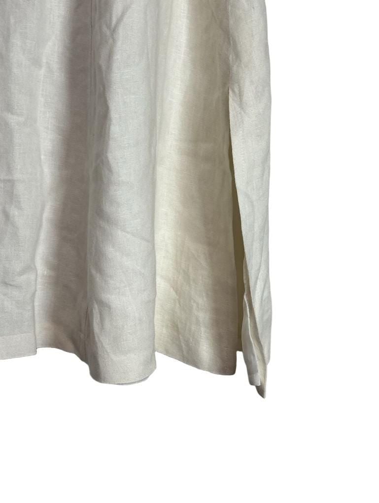 Talbots 100% Irish Linen White Flared Midi Length Skirt 5