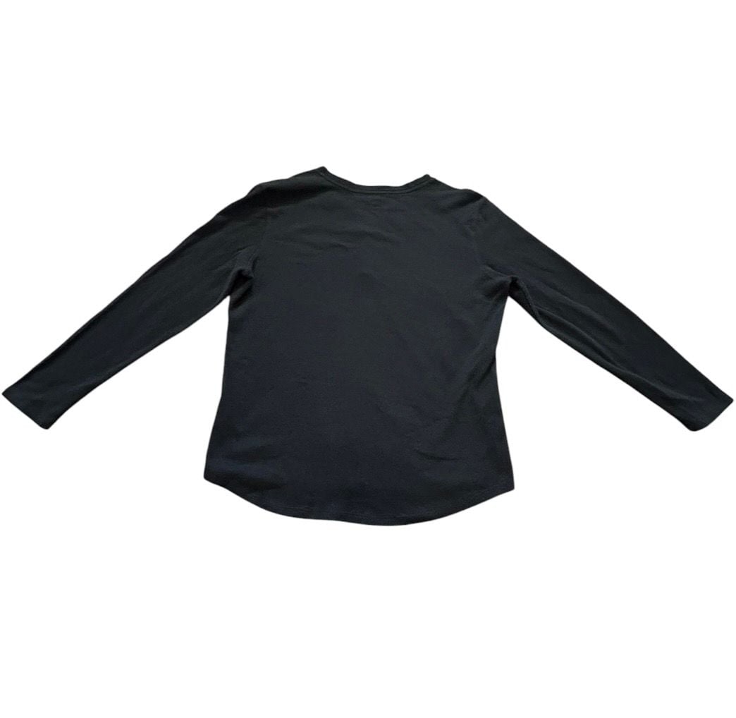 NorthCrest Classic Thermal Henley Size L Black Long Sleeve Lace Trim 3