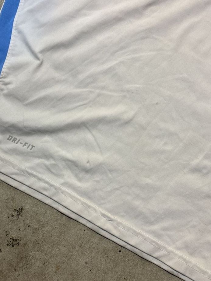 Nike Dri-Fit Jersey Size M White Blue Soccer Shirt 5