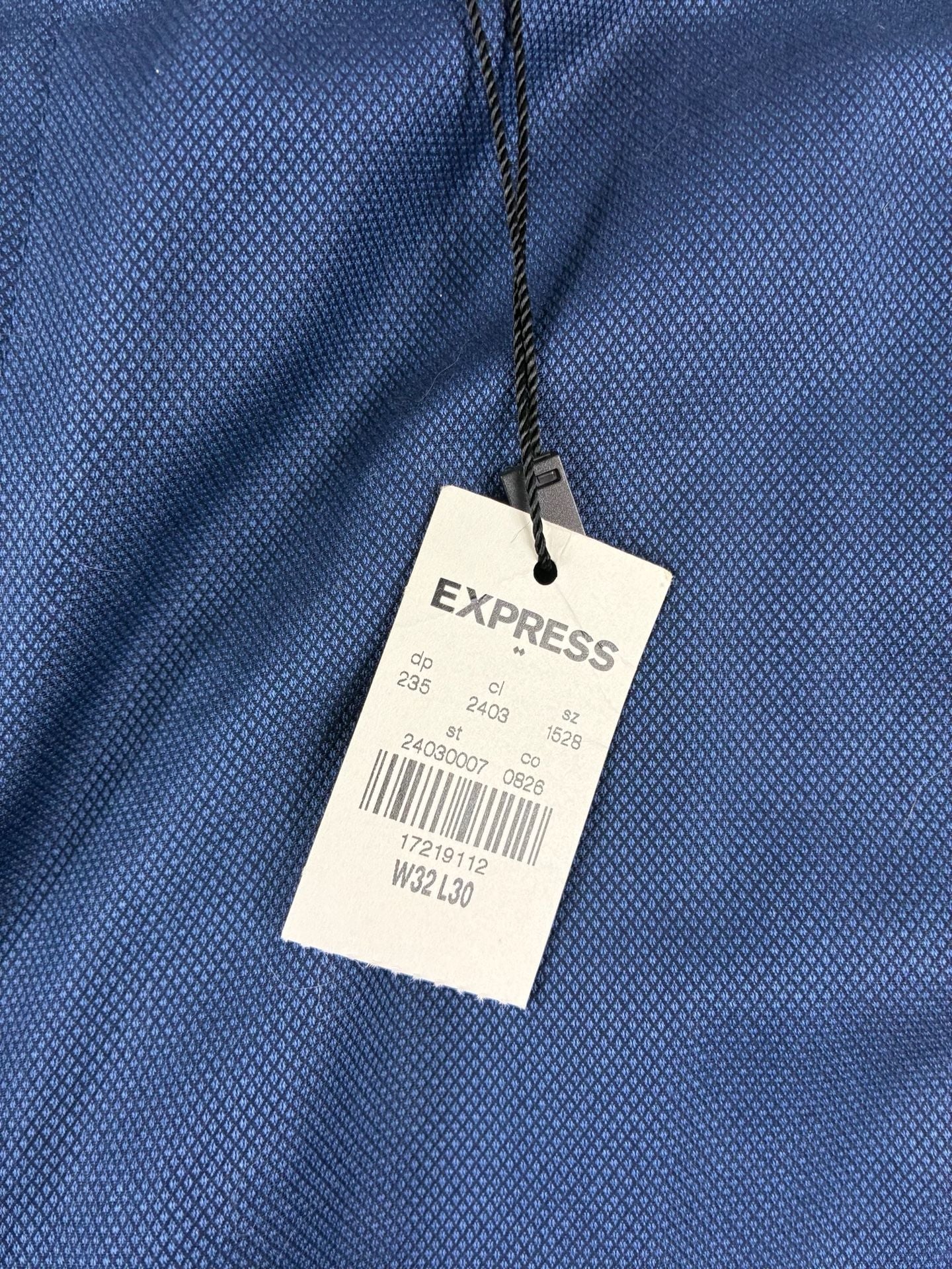 Express Dress Pants Size 32x30 Blue Stretch Flat Front Trousers 4