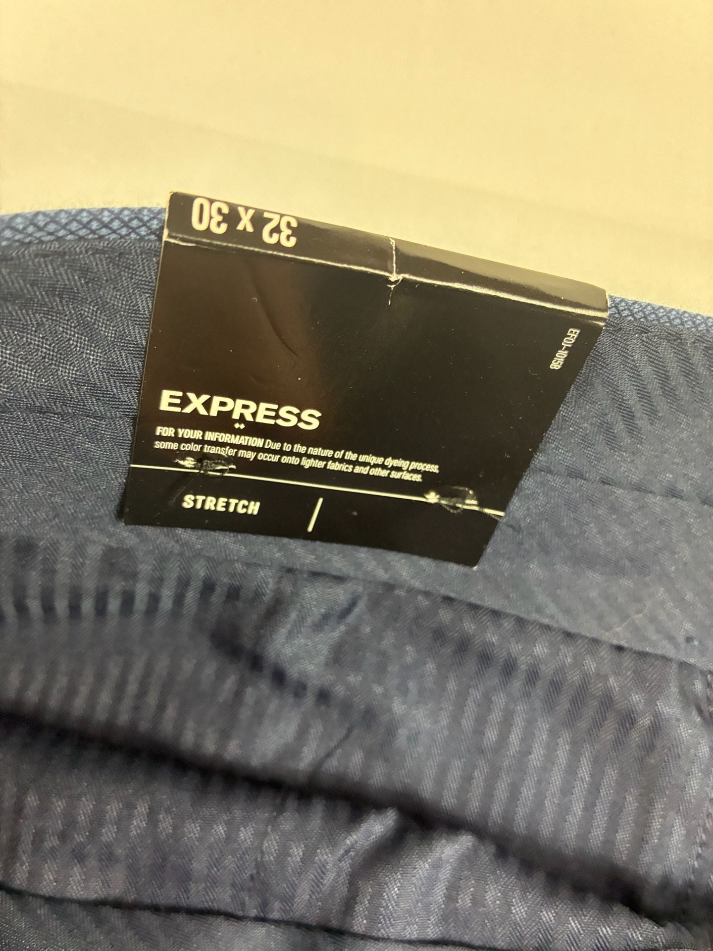 Express Dress Pants Size 32x30 Blue Stretch Flat Front Trousers 5