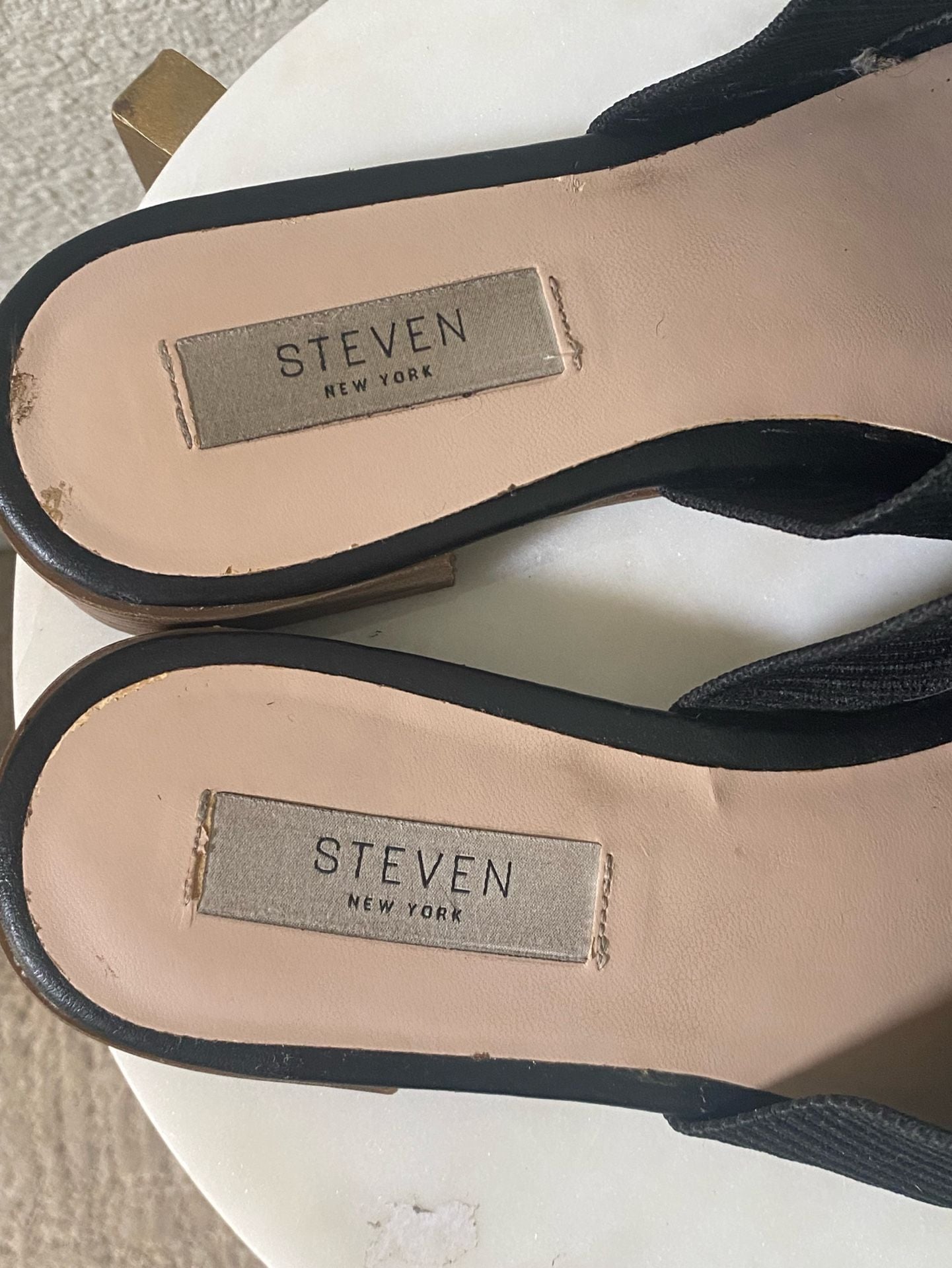Steven New York Pointed Toe Mules Size 8.5 Black Knit Flats 7