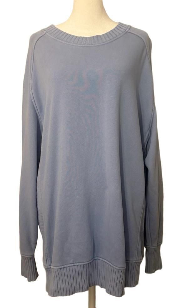 Aerie Oversized Crewneck Sweatshirt Small Blue Periwinkle Y2K 2000s Slouchy 2