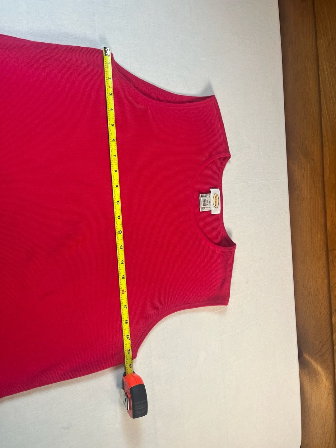 Talbots Ribbed Tank Top Size XL Red 100% Cotton Sleeveless Pullover 7