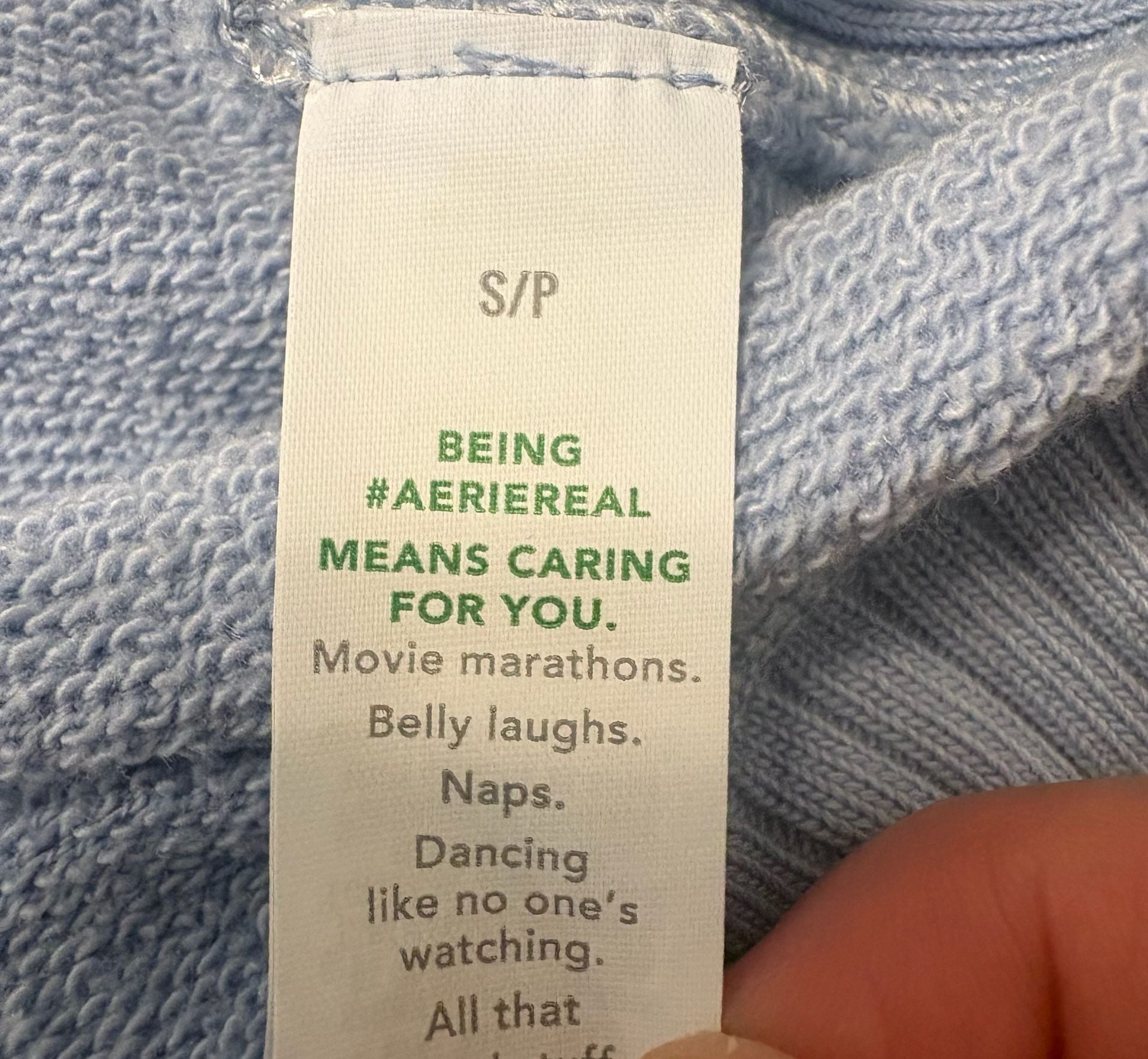 Aerie Oversized Crewneck Sweatshirt Small Blue Periwinkle Y2K 2000s Slouchy 9