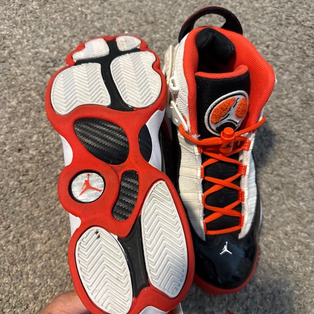Jordan 6 Rings Size 6.5Y White Team Orange Black 4