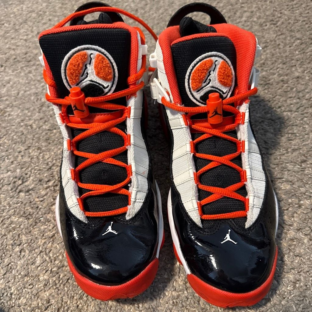 Jordan 6 Rings Size 6.5Y White Team Orange Black 7